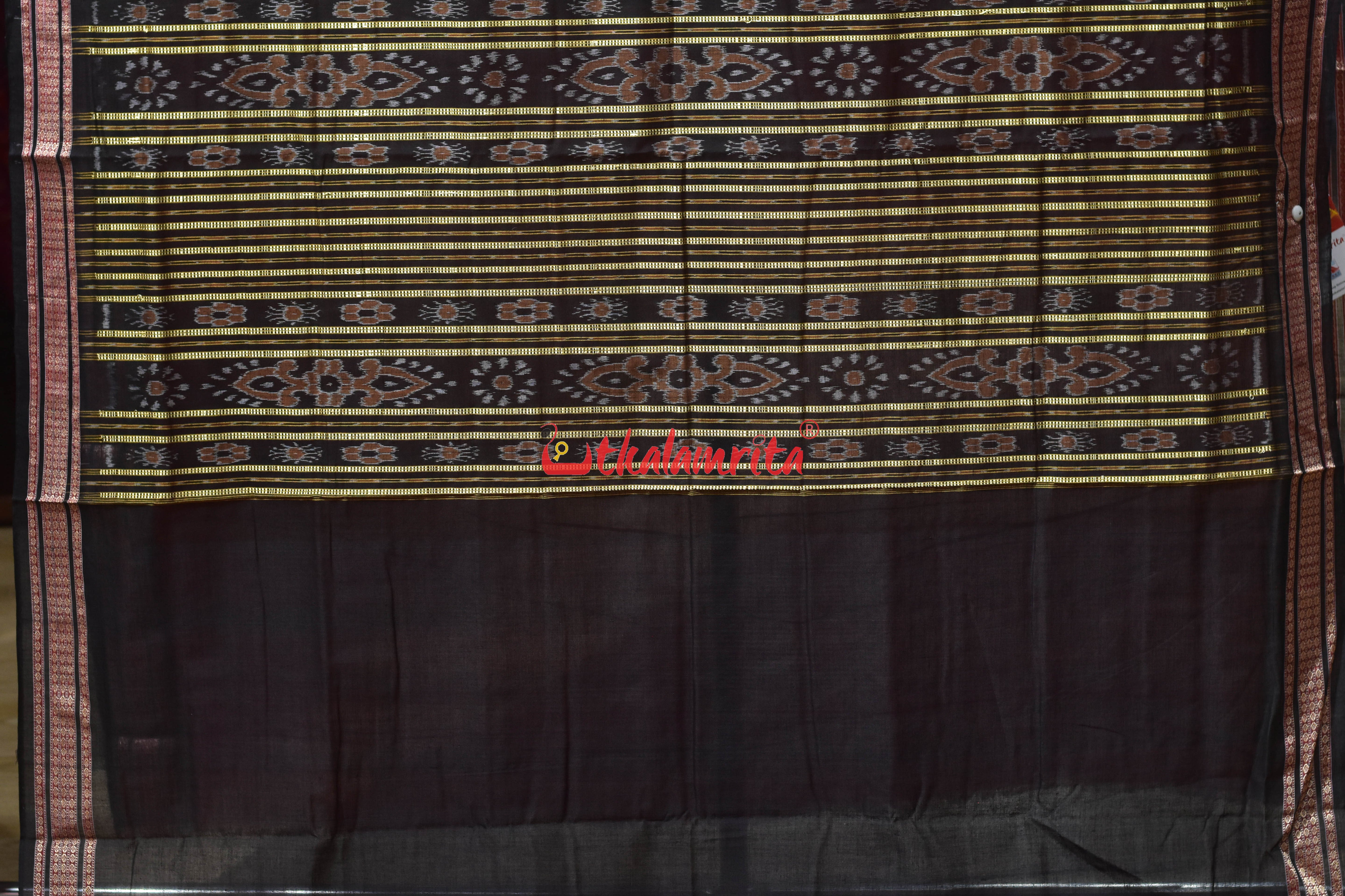 Red Flower Pere Bandha Bomkai Cotton Saree