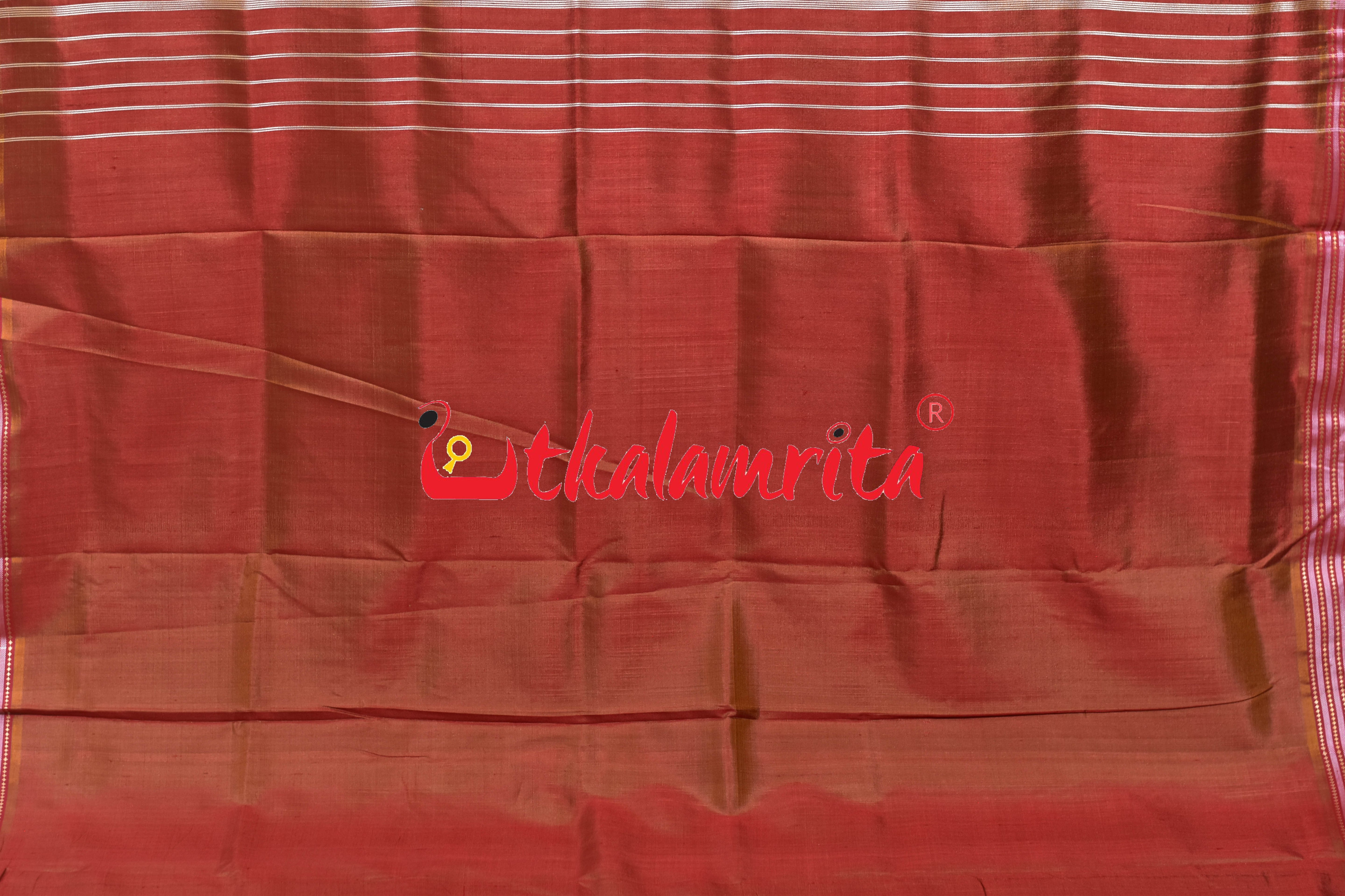 Janhiphuliya Red Border Khandua Silk Saree