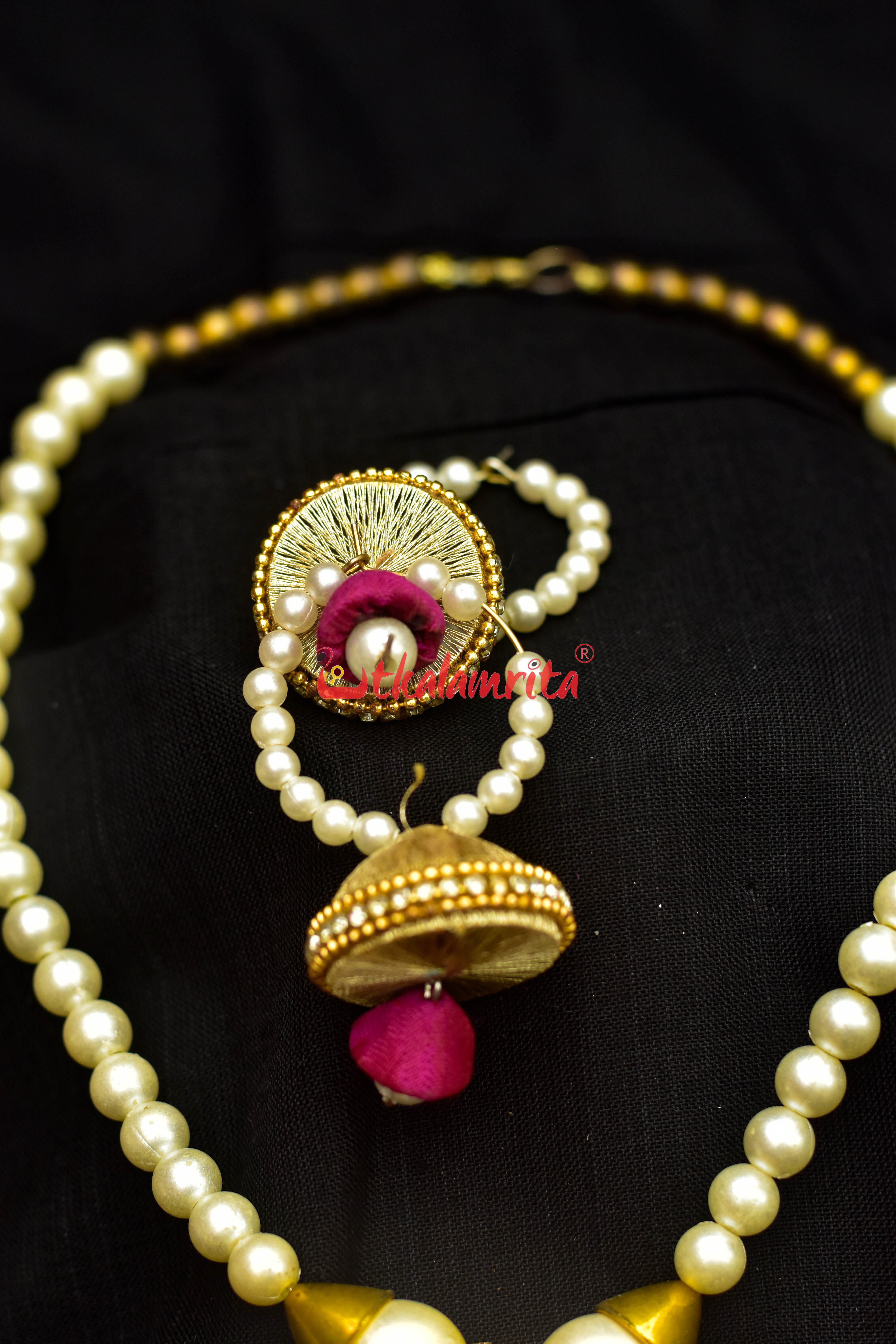 Rani pearl handloom jewellery set