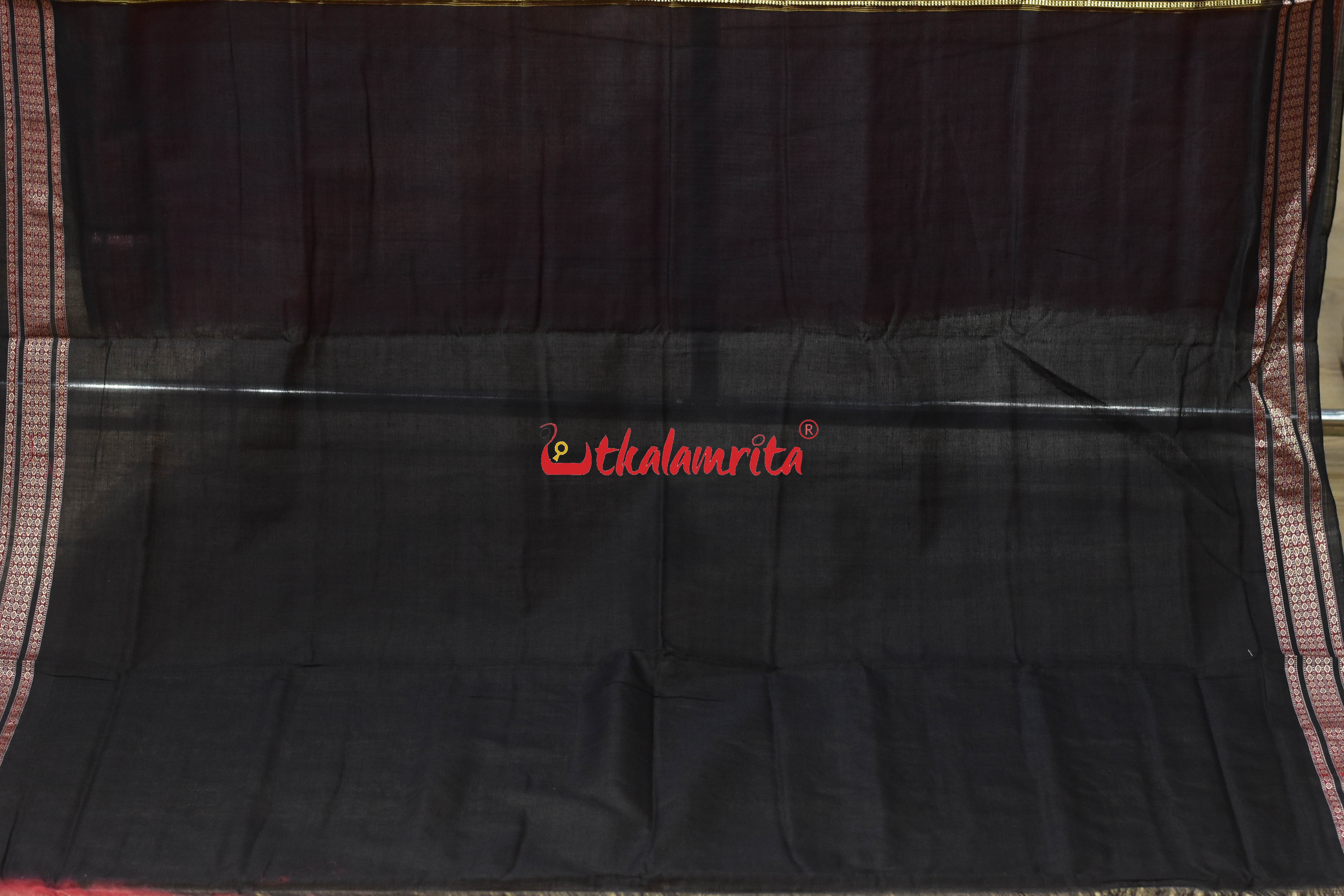 Red Flower Pere Bandha Bomkai Cotton Saree