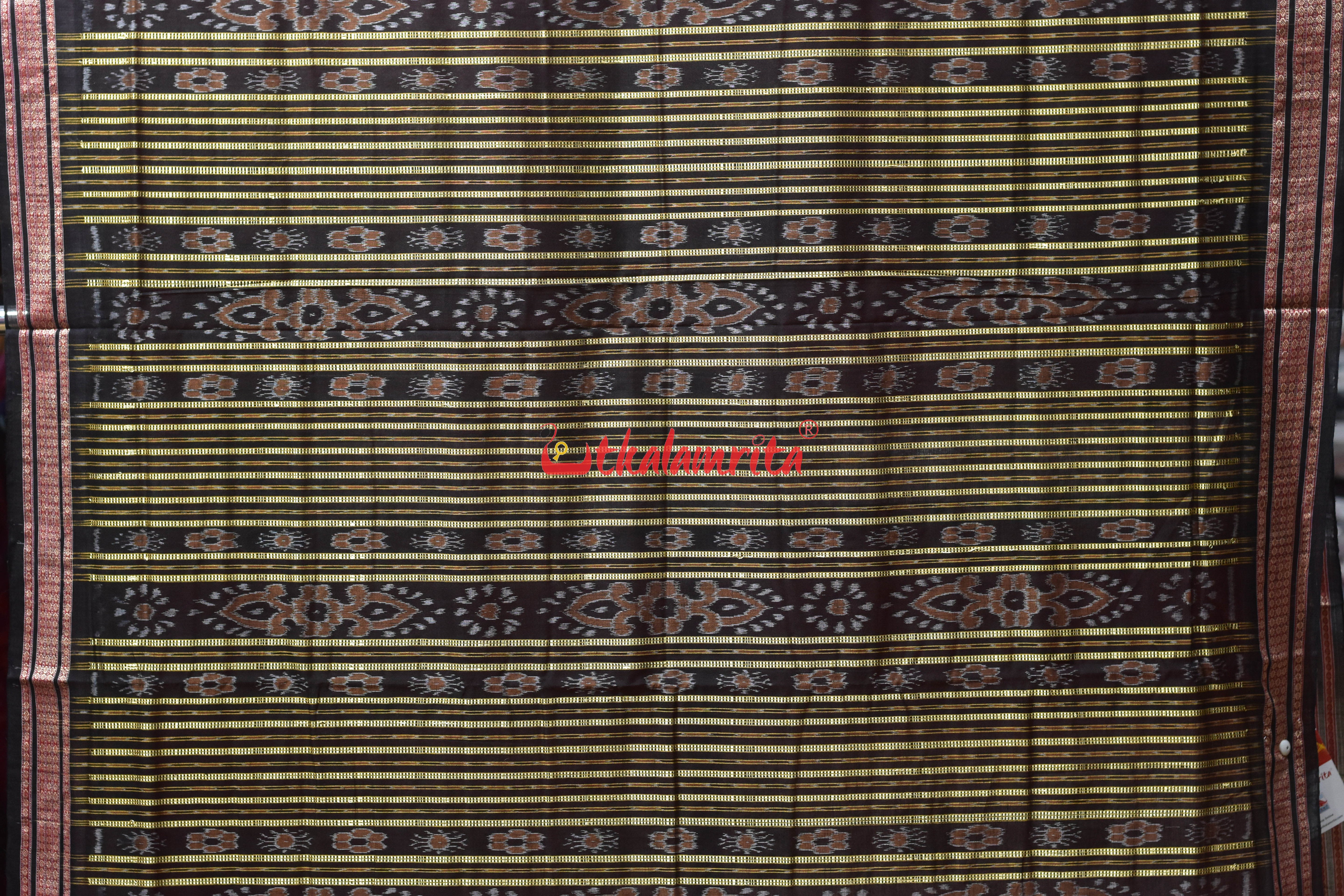 Red Flower Pere Bandha Bomkai Cotton Saree