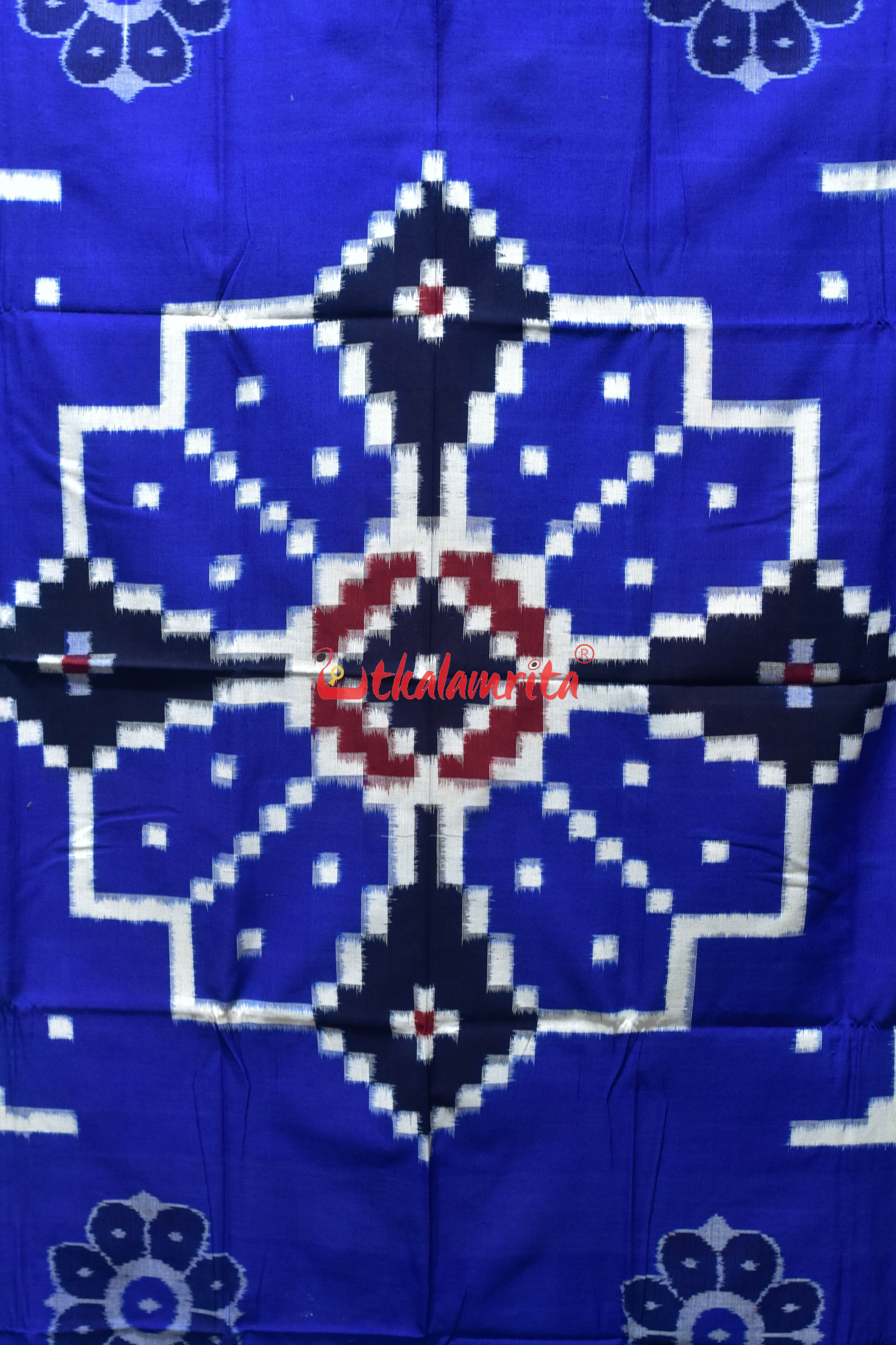 Blue Green Flower Bandha Cotton (Single Bedsheet)