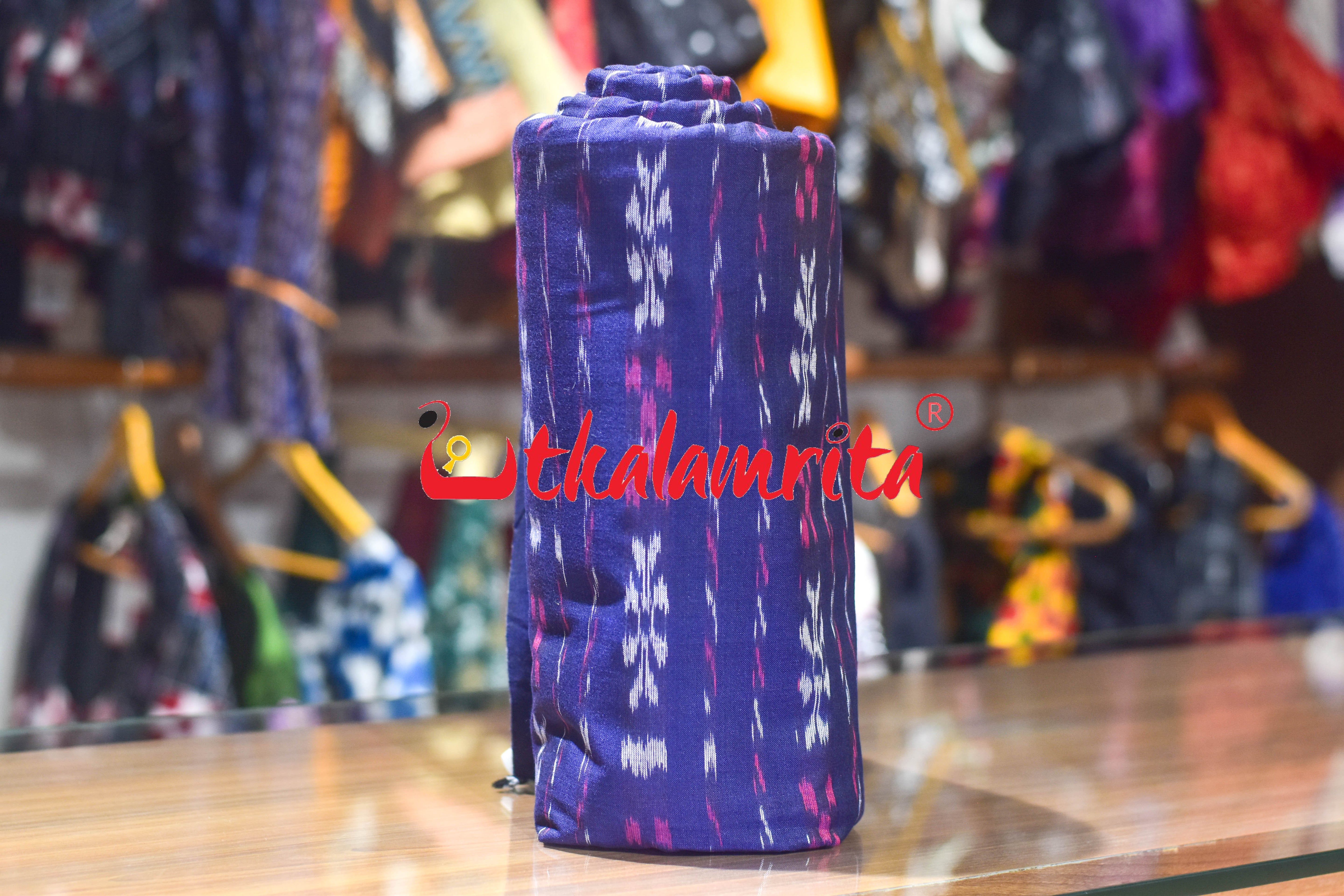 Blue Pasapali Paper Design Cotton (Fabric)