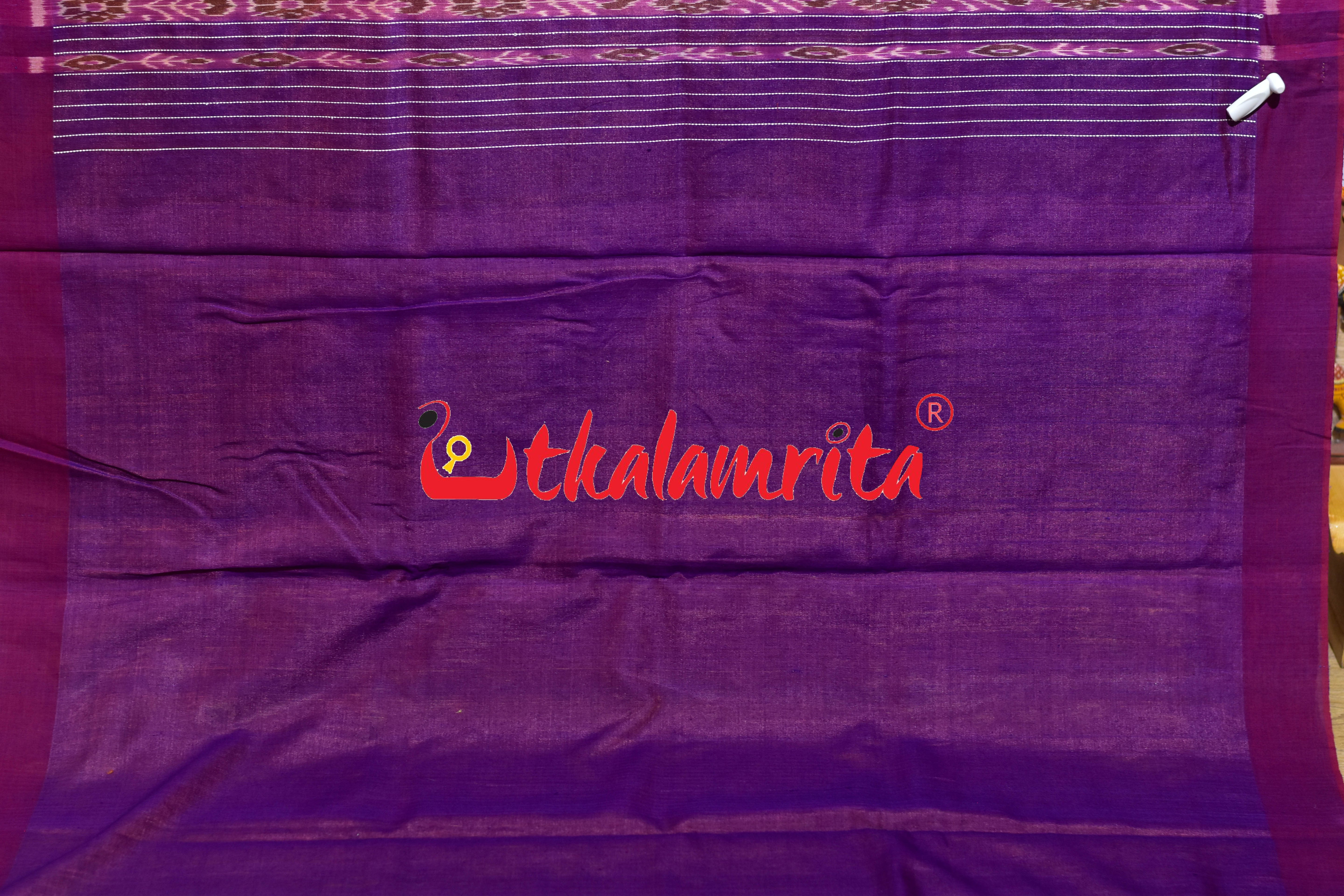 Yellow Purple Fine Gopalpur Tussar Silk Saree