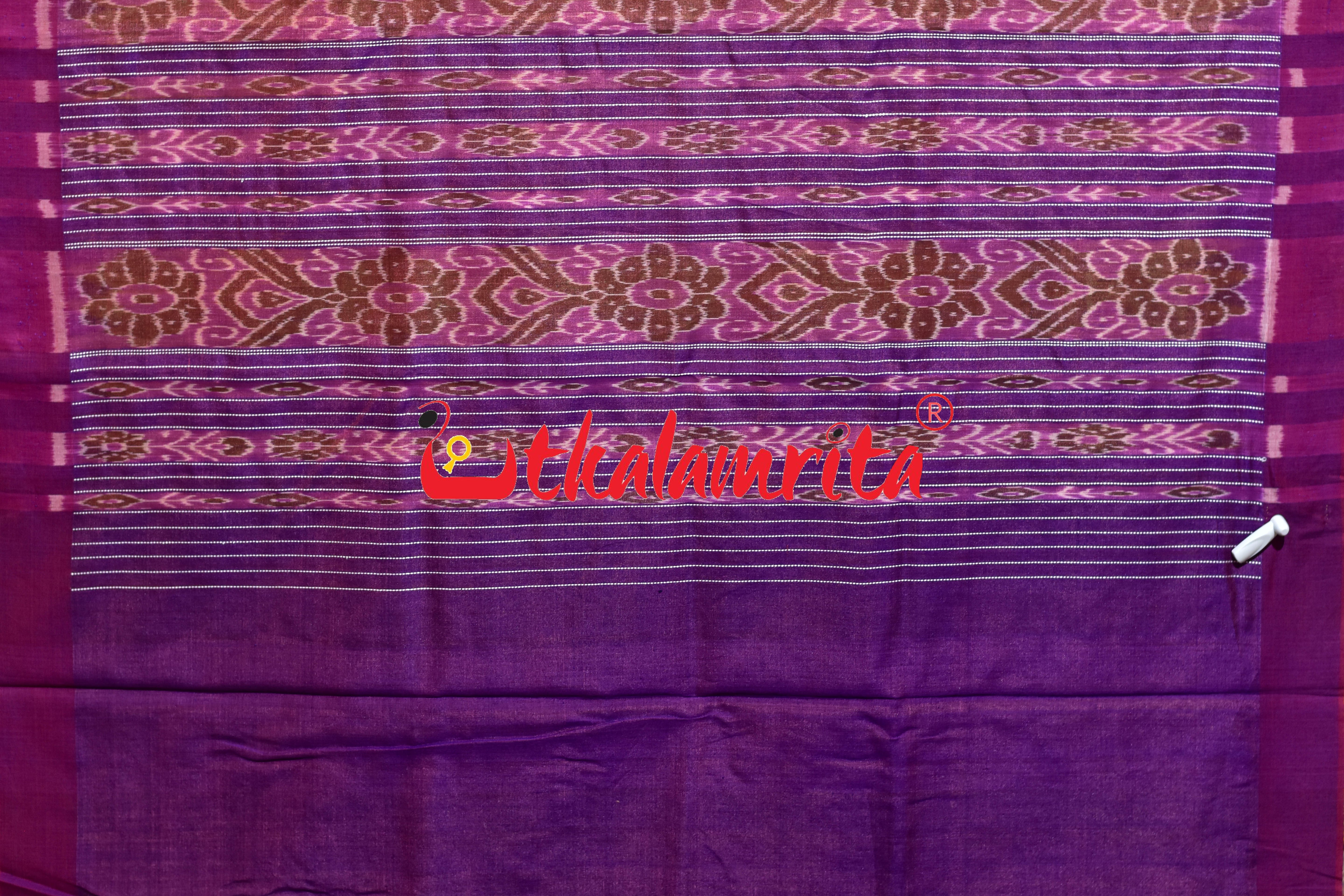 Yellow Purple Fine Gopalpur Tussar Silk Saree