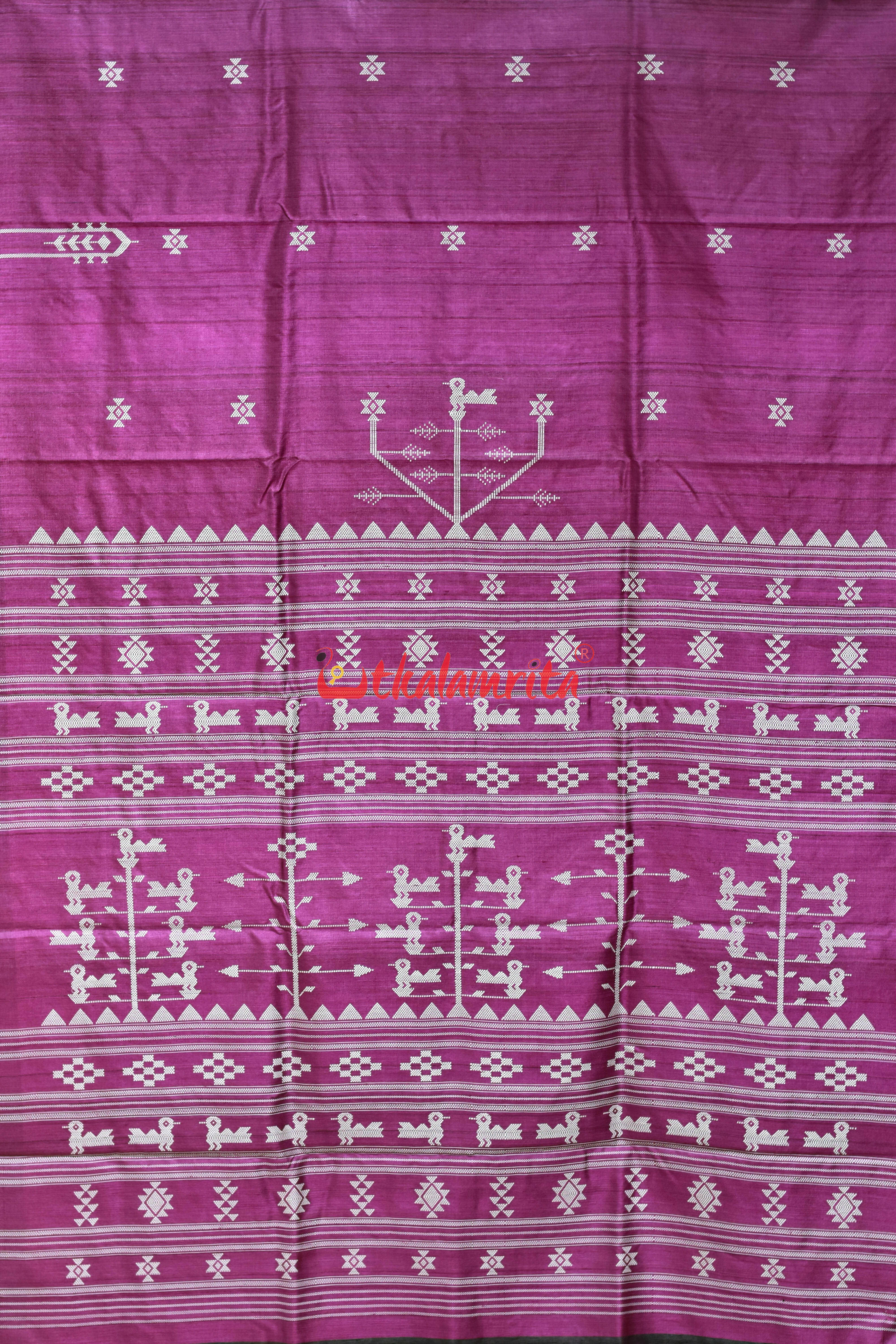 Rani Pink Ganjam Bomkai Inspired Gopalpur Tussar Saree