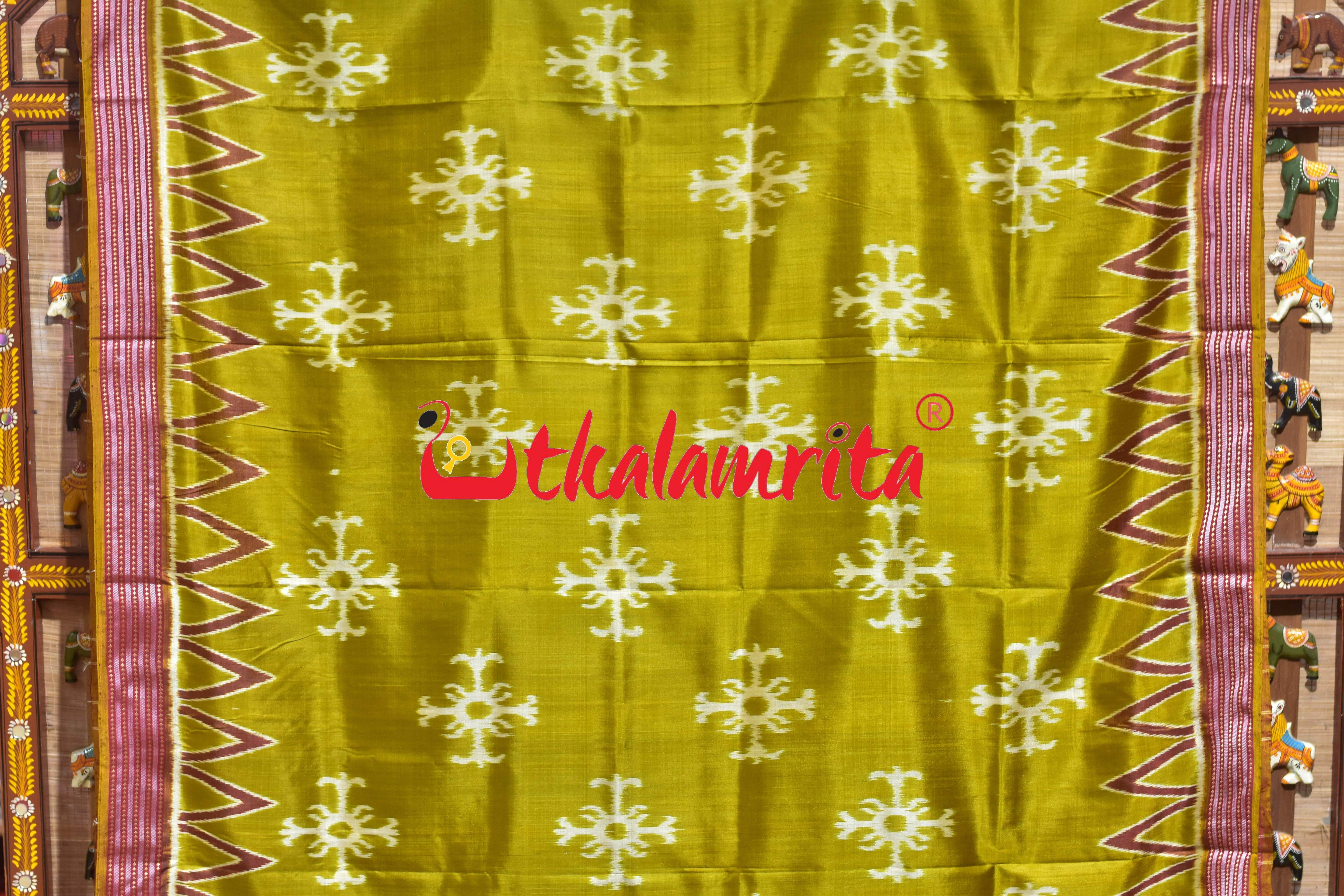Janhiphuliya Red Border Khandua Silk Saree