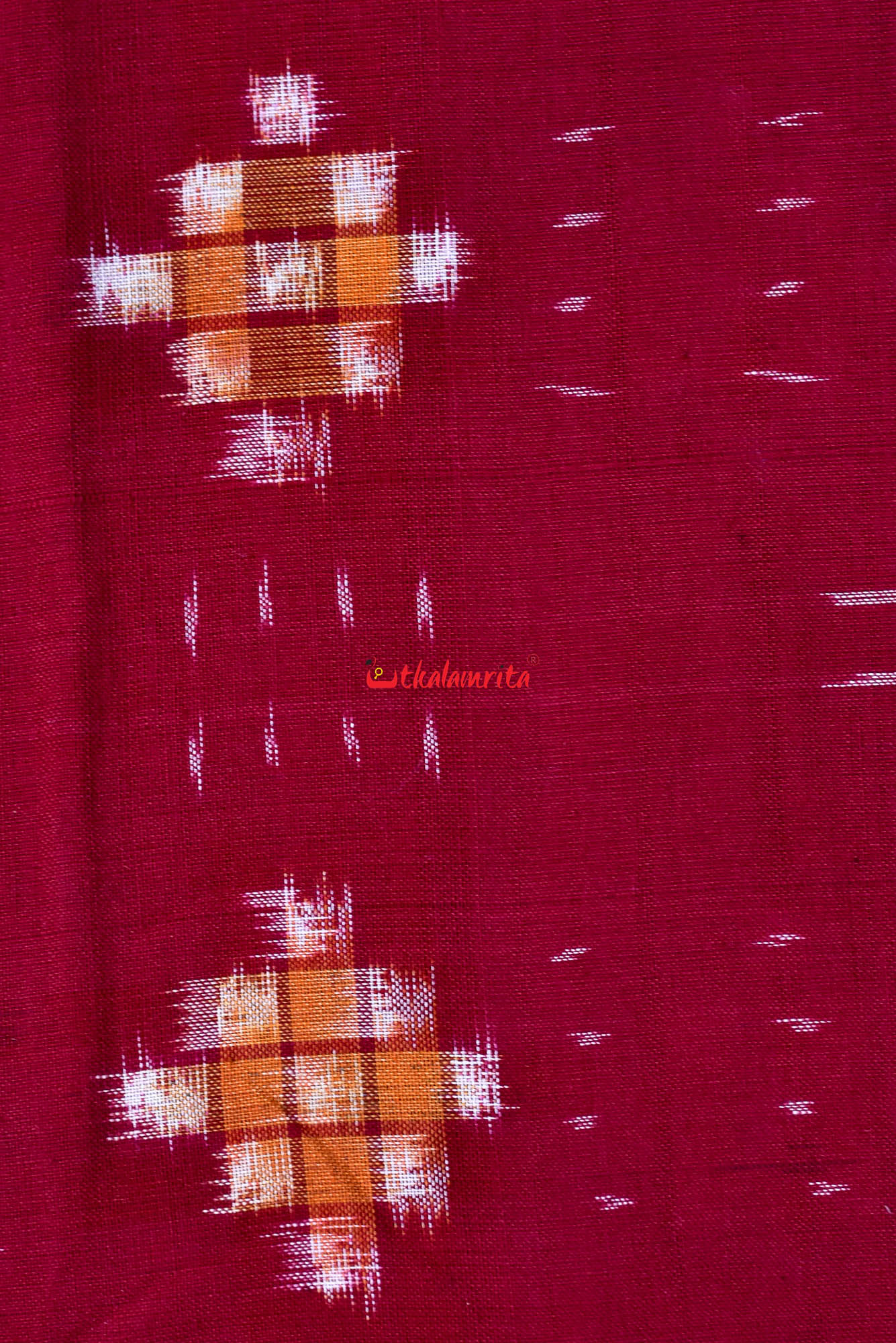 Yellow Maroon Star Sakta (Fabric)