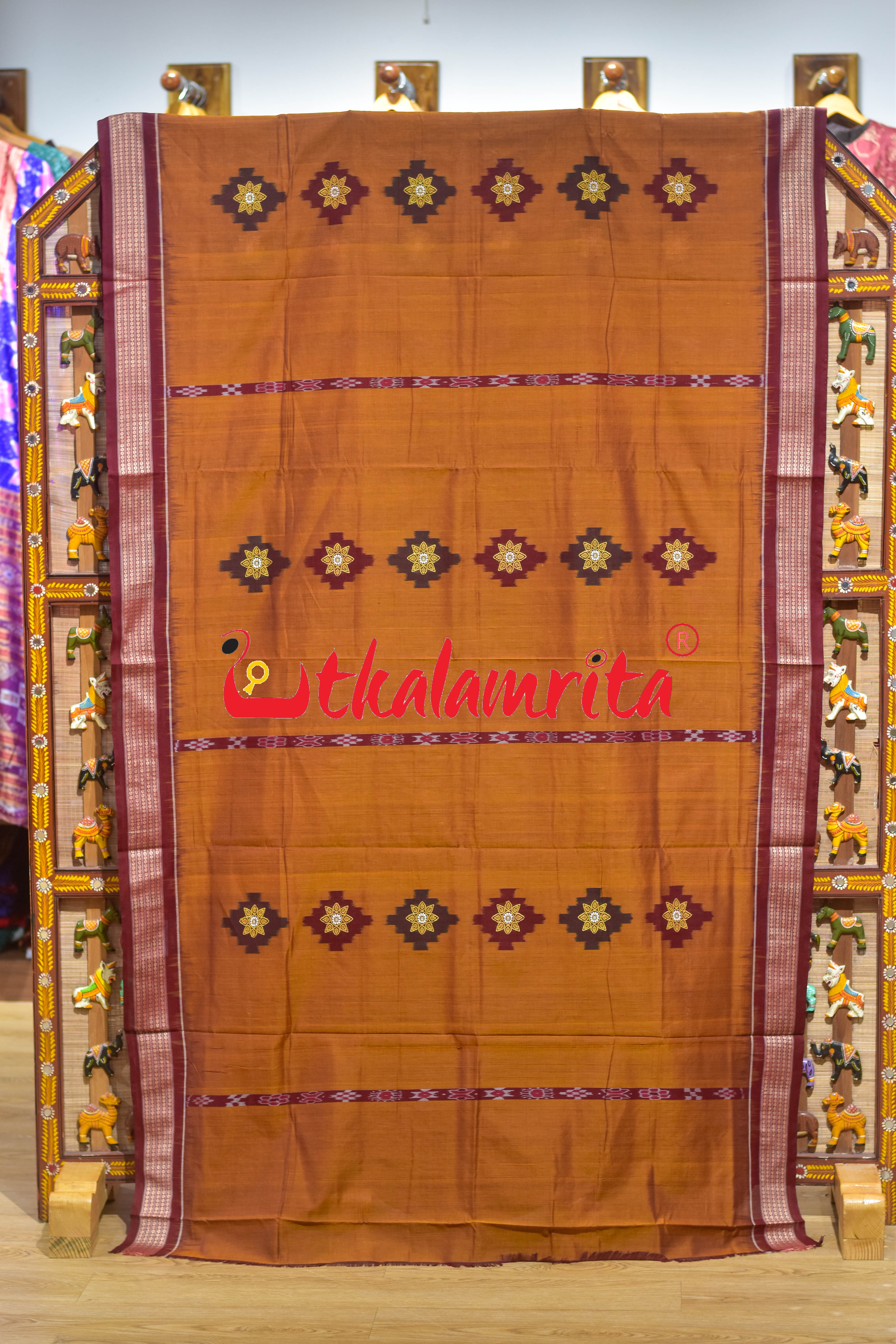Mustard Sakta Bandha Bomkai Cotton Saree