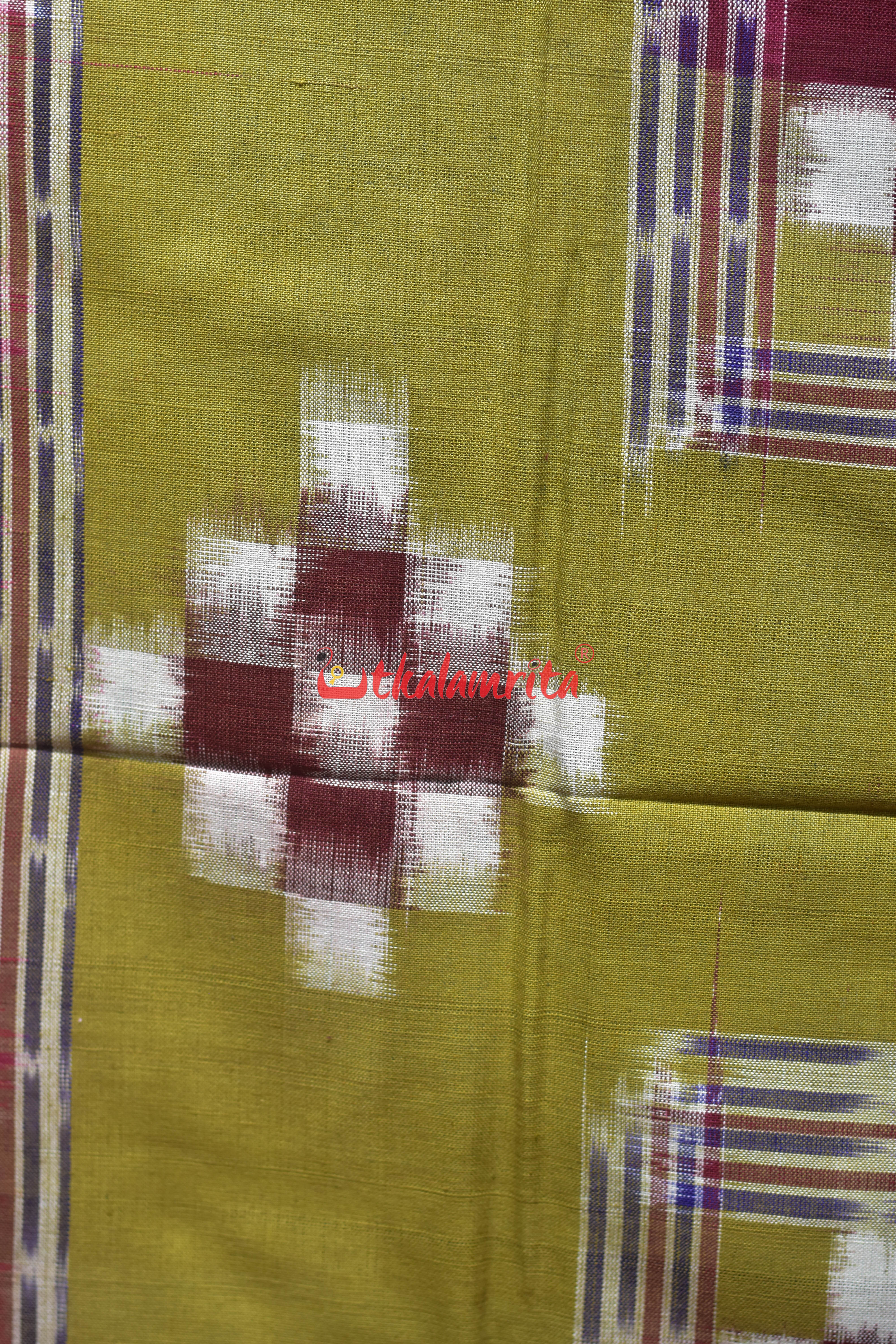 Khaki Red Flower Bandha Cotton (Single Bedsheet)