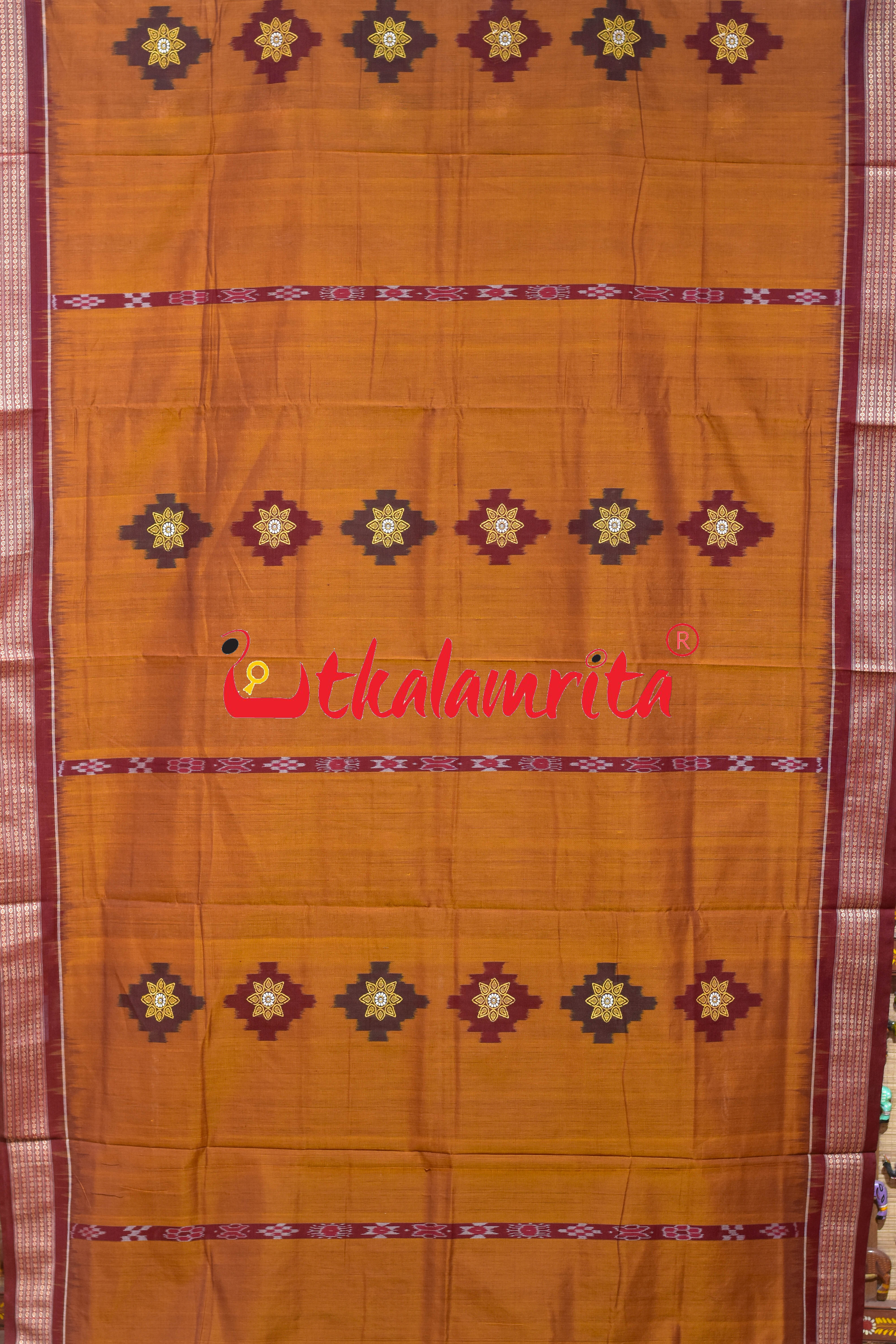 Mustard Sakta Bandha Bomkai Cotton Saree