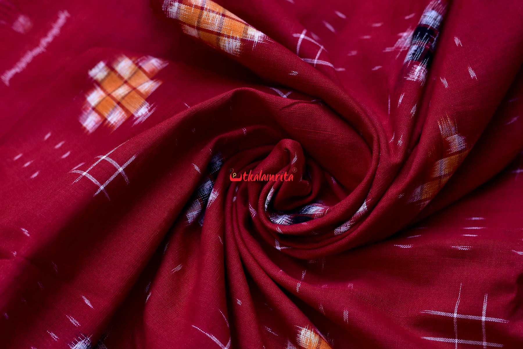 Yellow Maroon Star Sakta (Fabric)