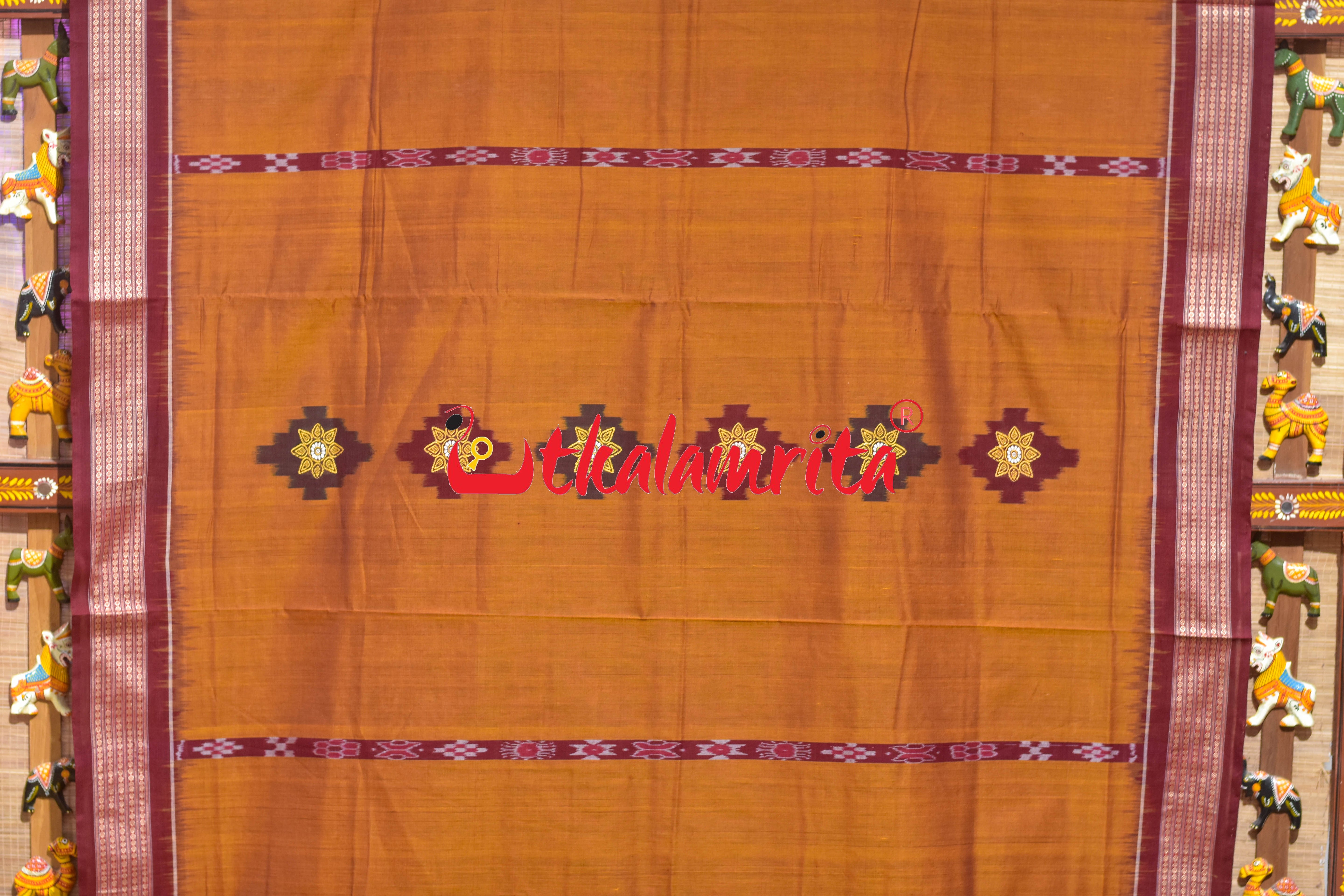 Mustard Sakta Bandha Bomkai Cotton Saree
