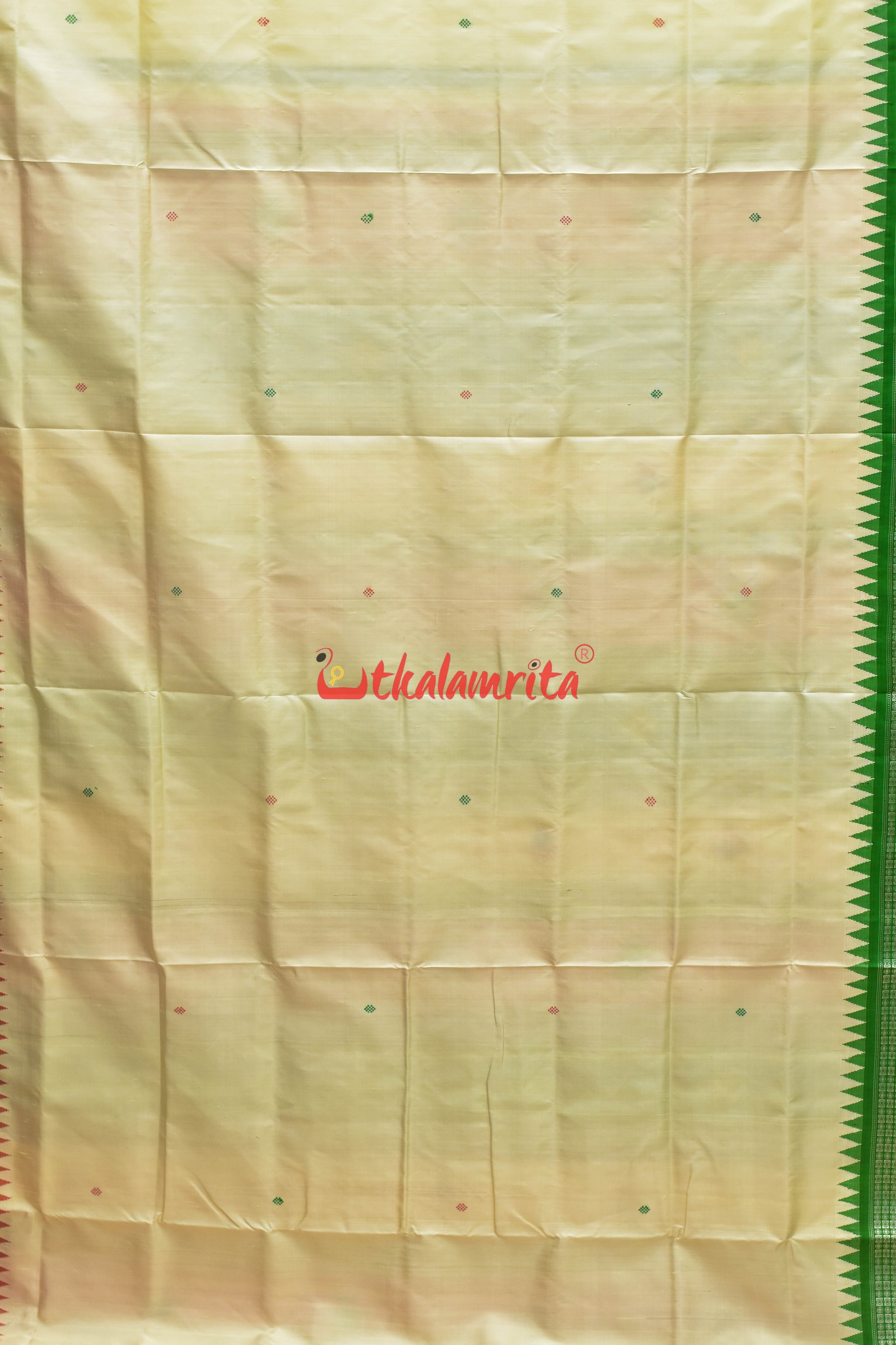 Triranga Kumbha Double Anchal Berhampuri Silk Saree
