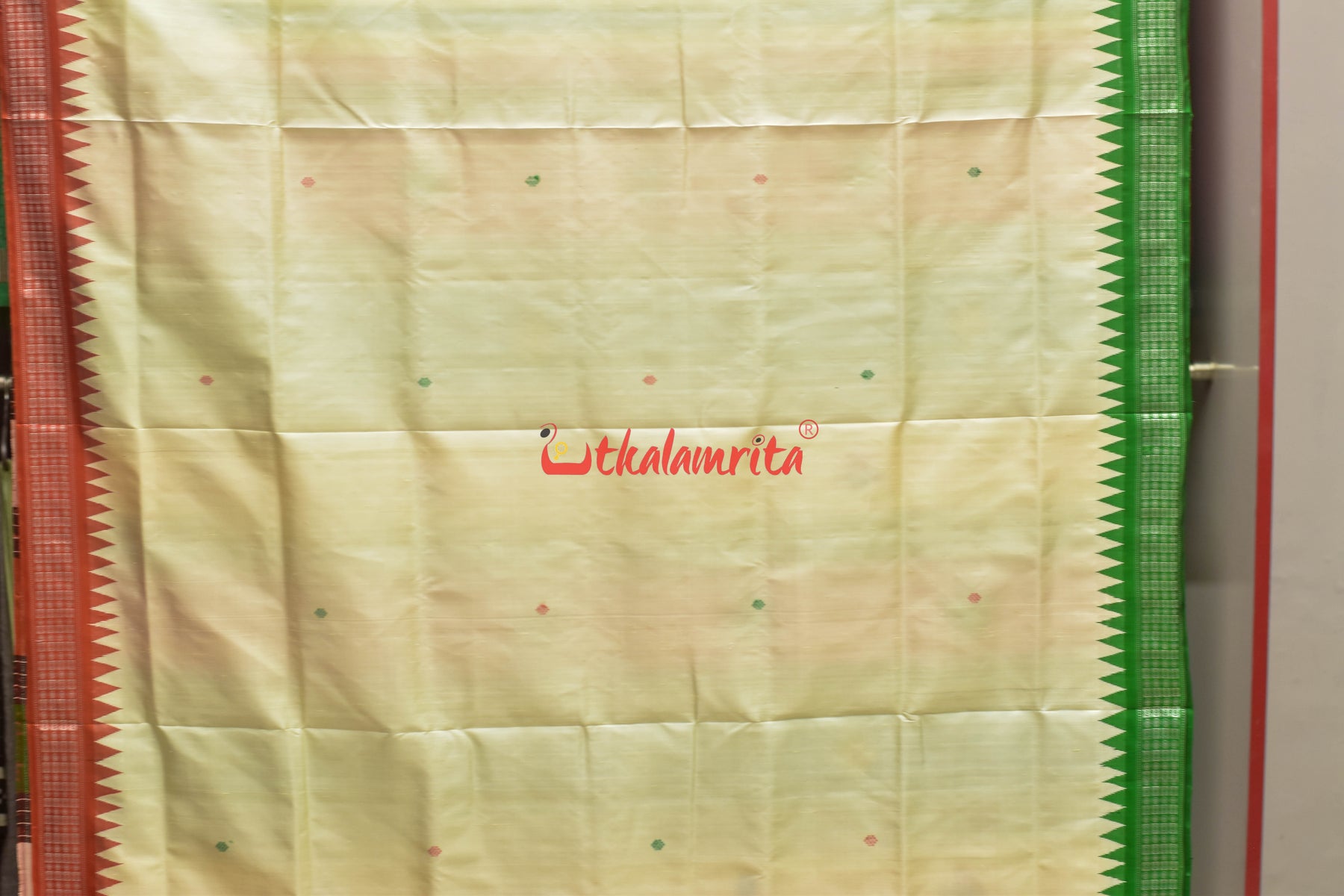 Triranga Kumbha Double Anchal Berhampuri Silk Saree