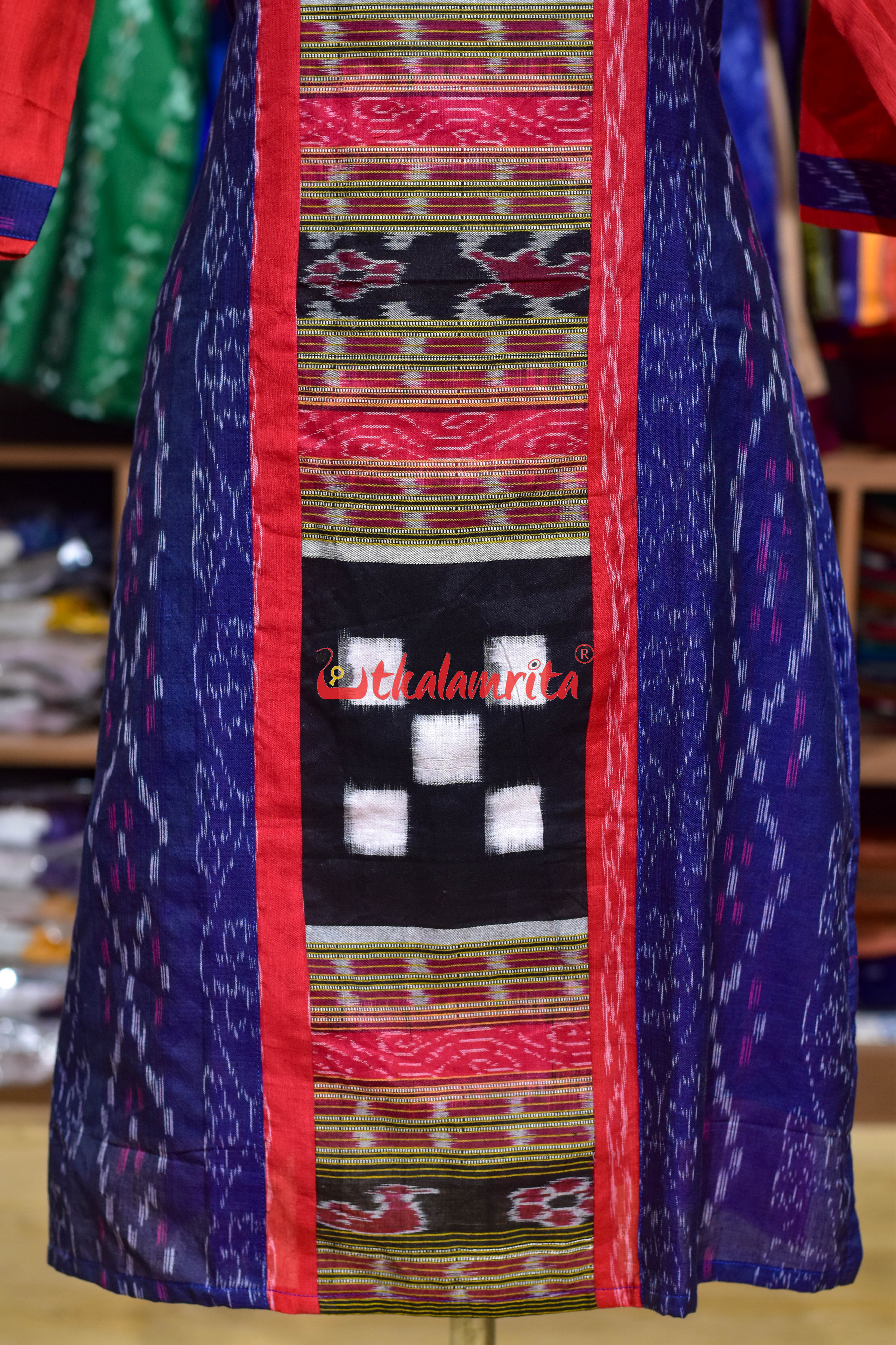 Midnight Ikat Squares (Ladies Kurti)