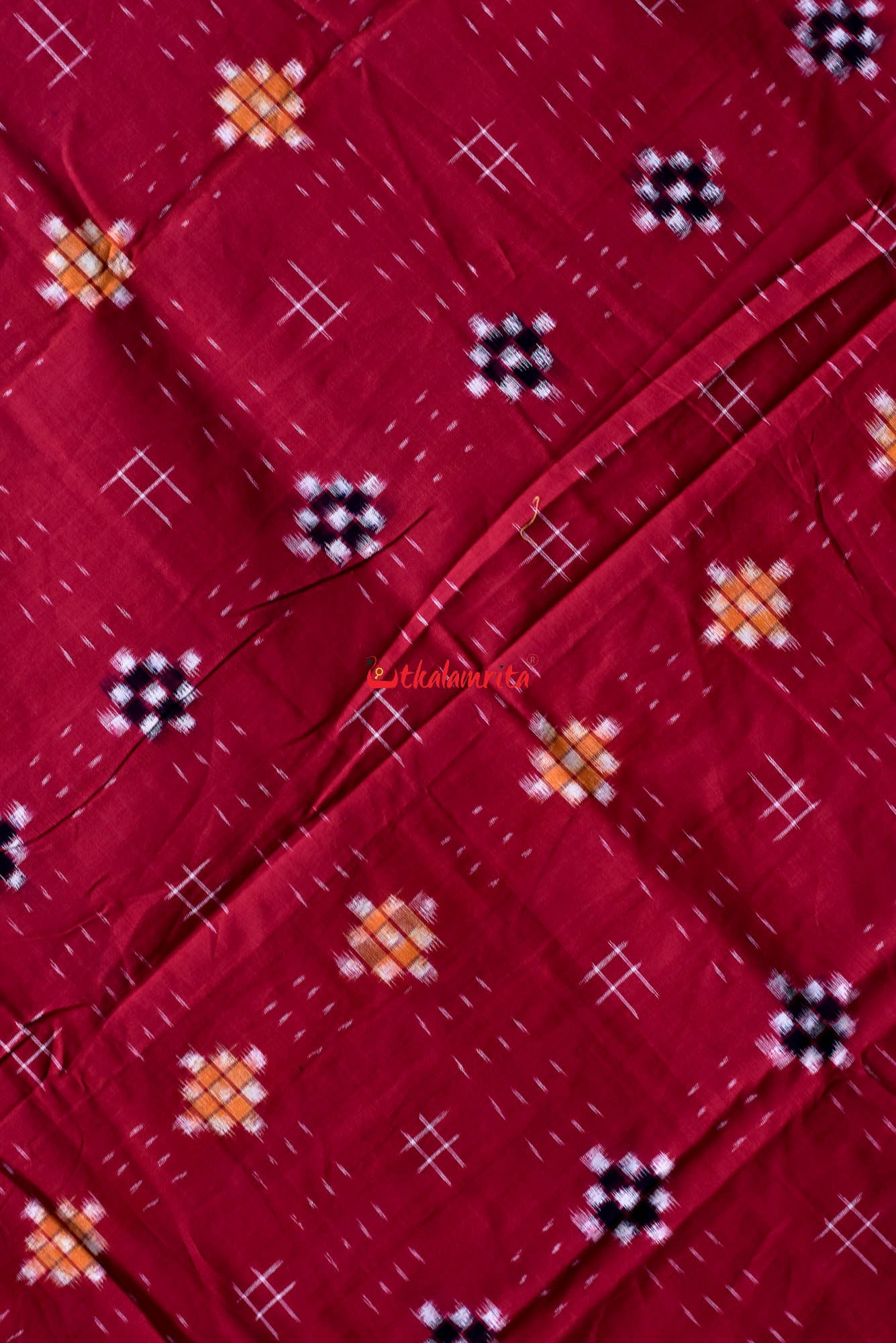 Yellow Maroon Star Sakta (Fabric)