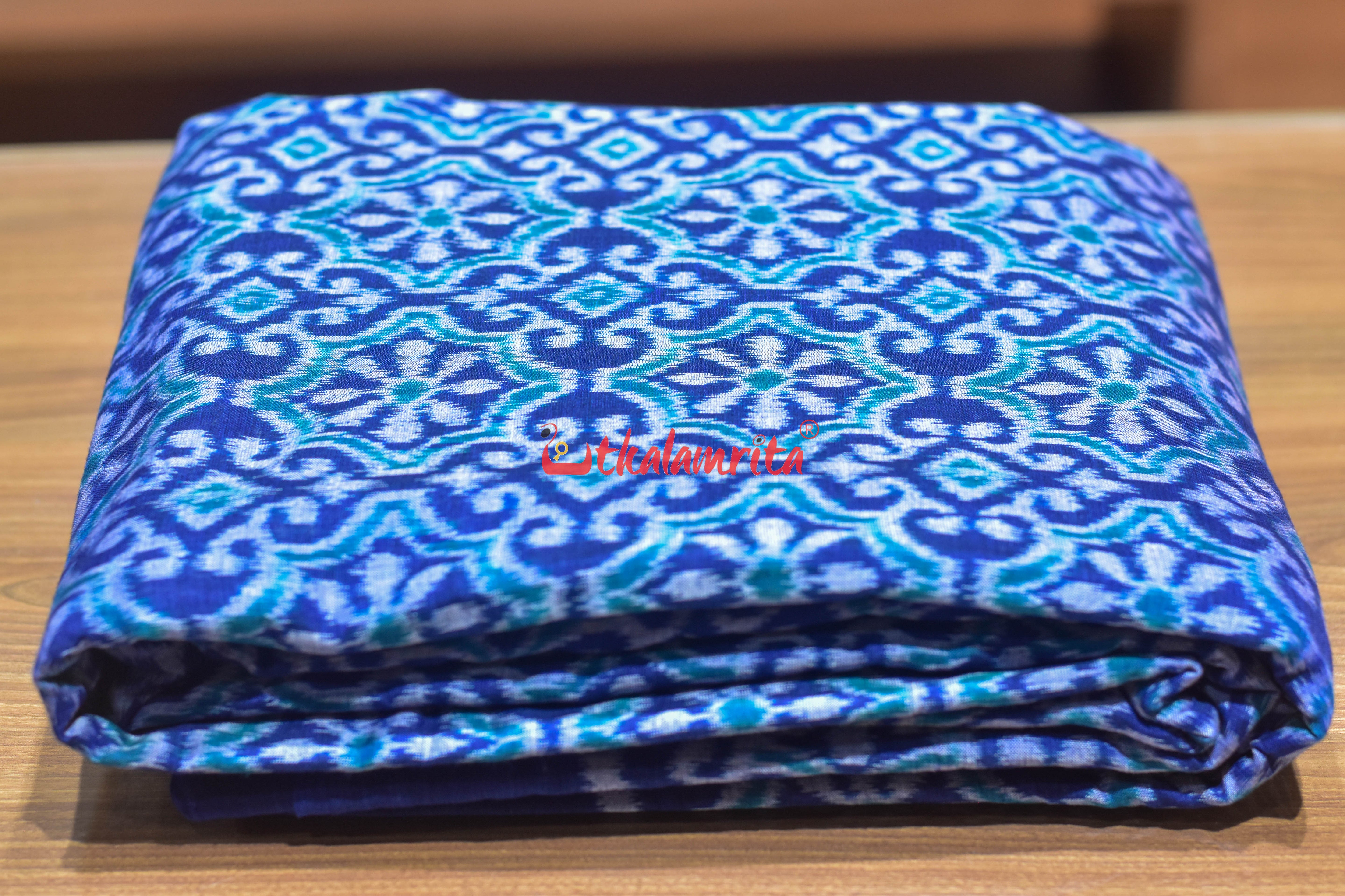 Navy Blue Phula Bandha Cotton (Fabric)