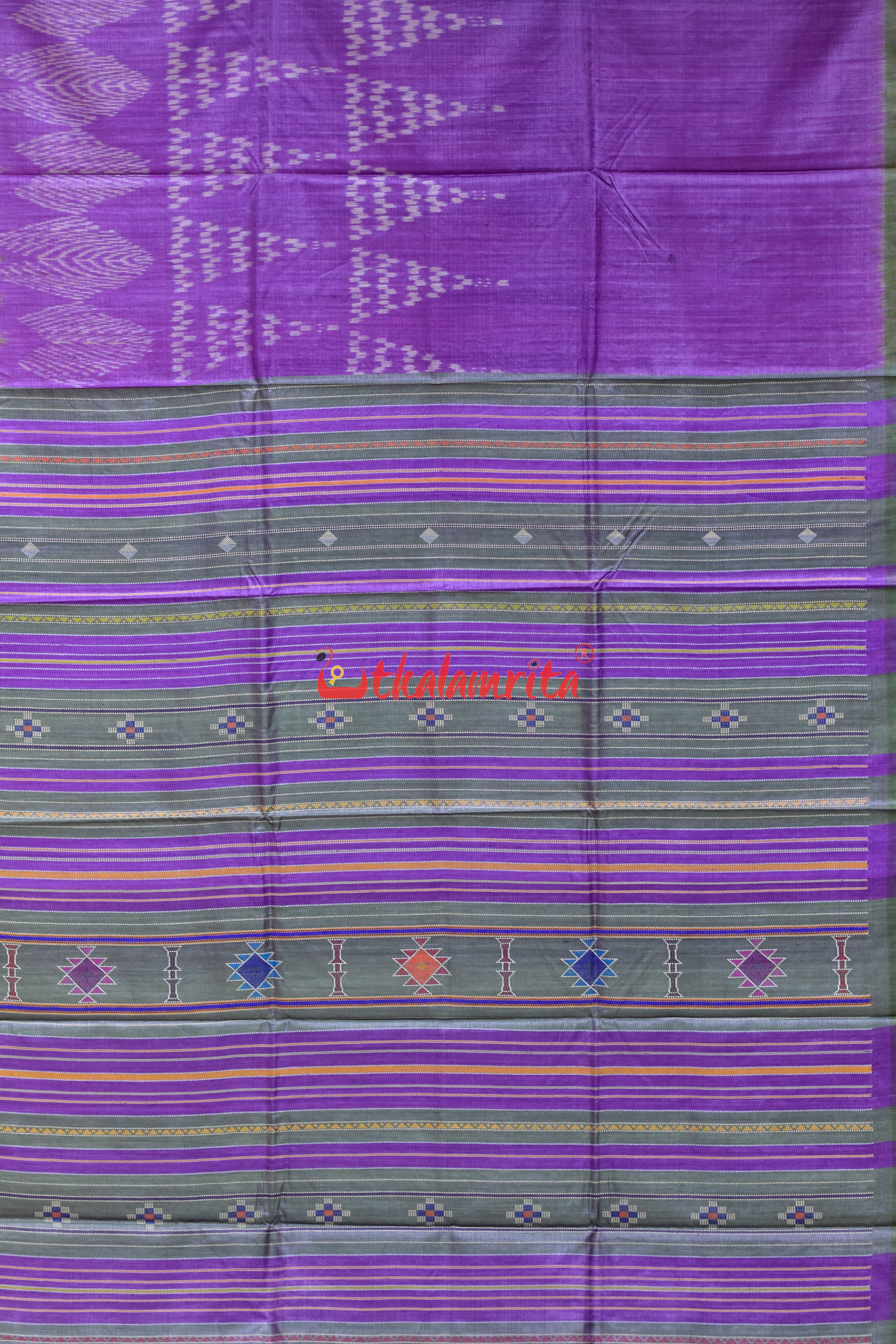 Purple Jhoti Chita Fine Gopalpur Tussar Silk Saree