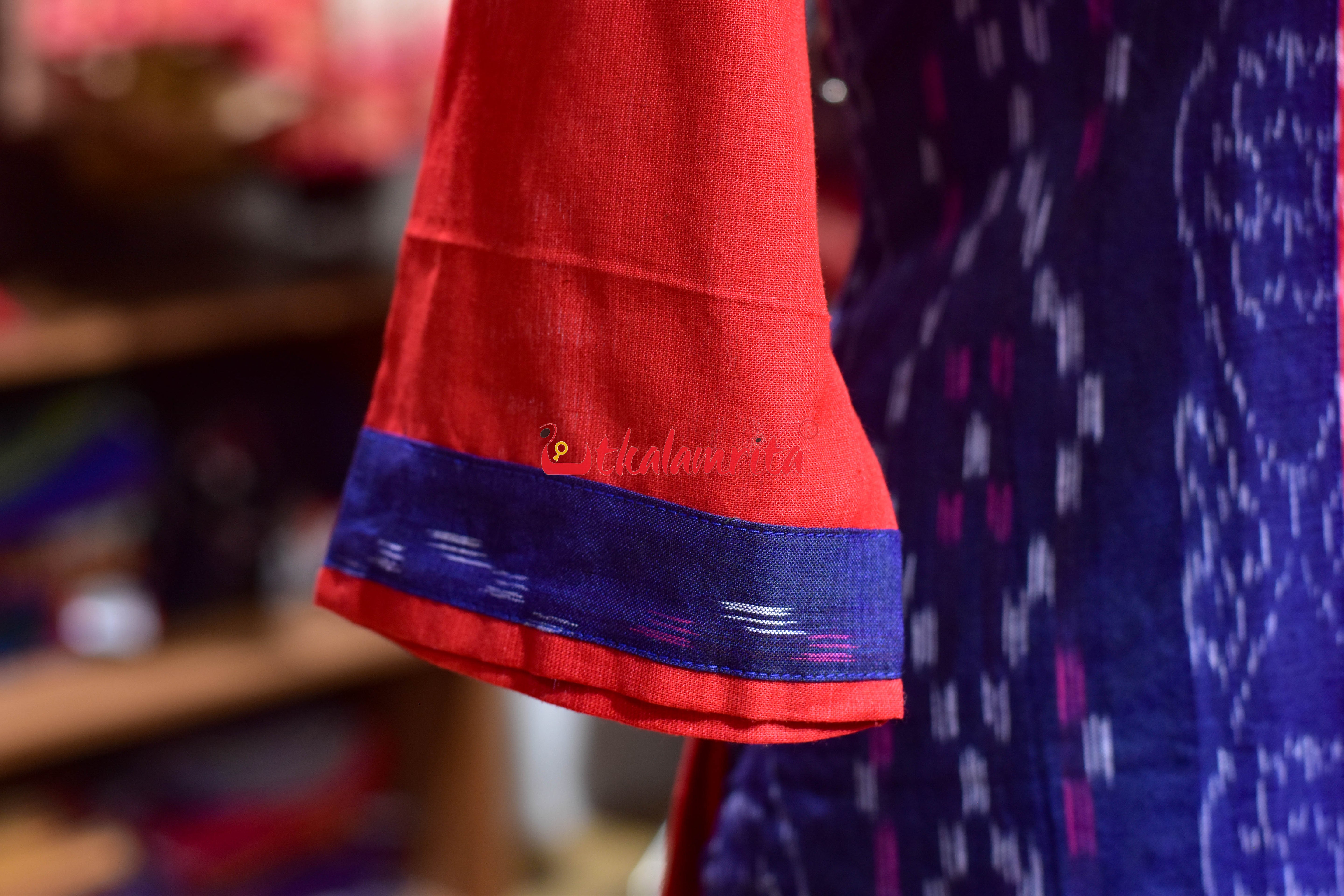 Midnight Ikat Squares (Ladies Kurti)