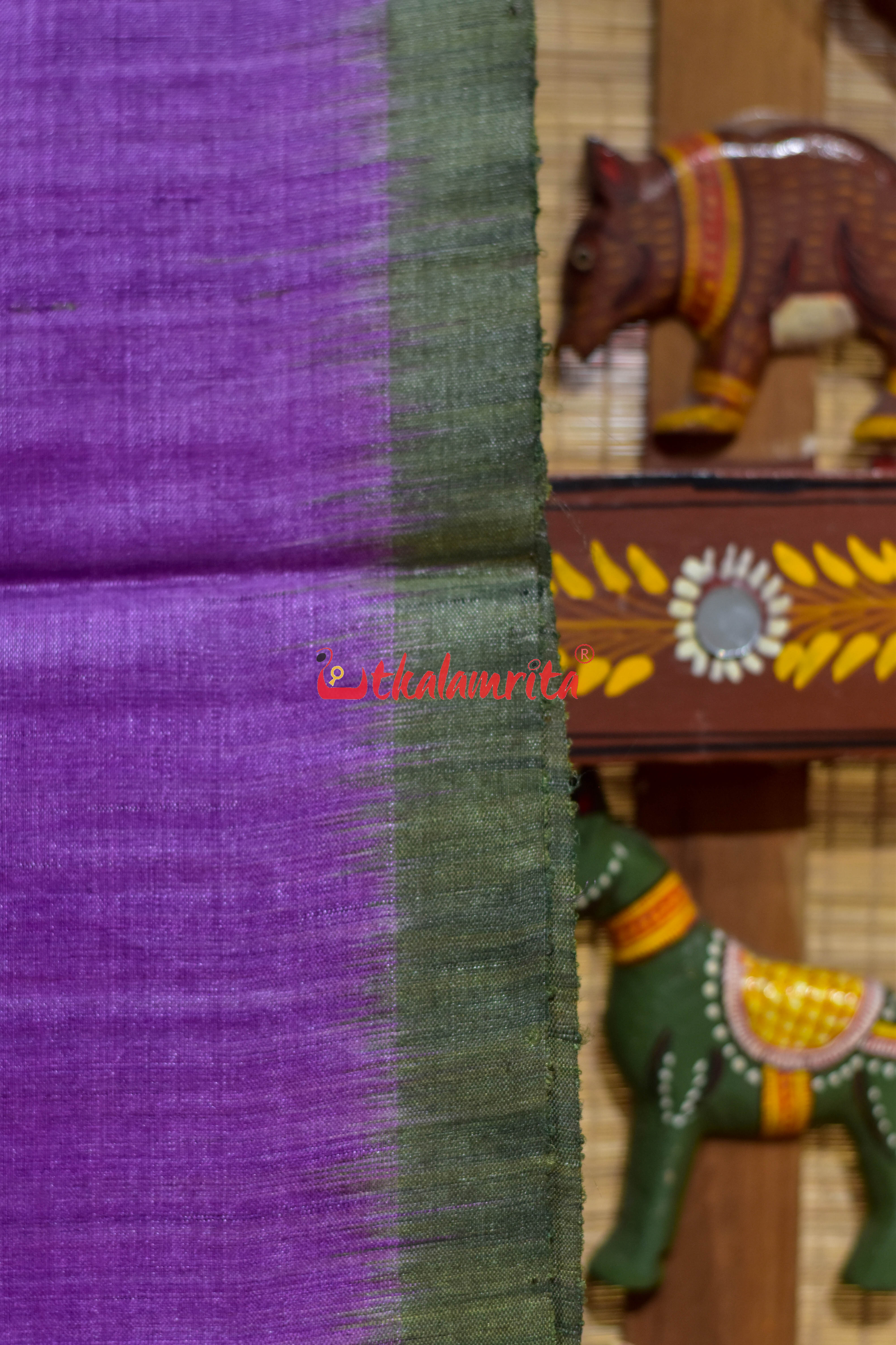 Purple Jhoti Chita Fine Gopalpur Tussar Silk Saree