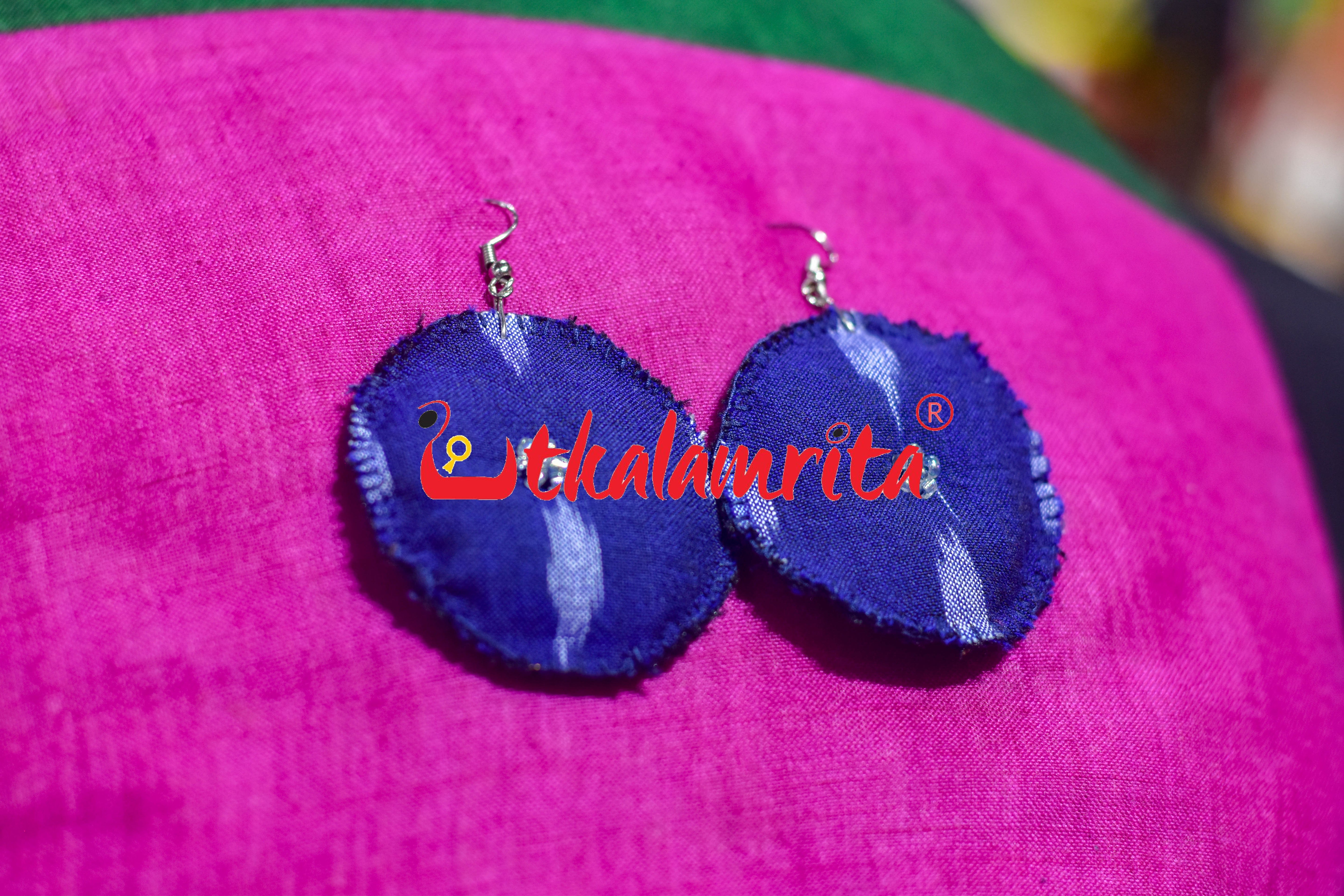 Blue Round Dots Earrings