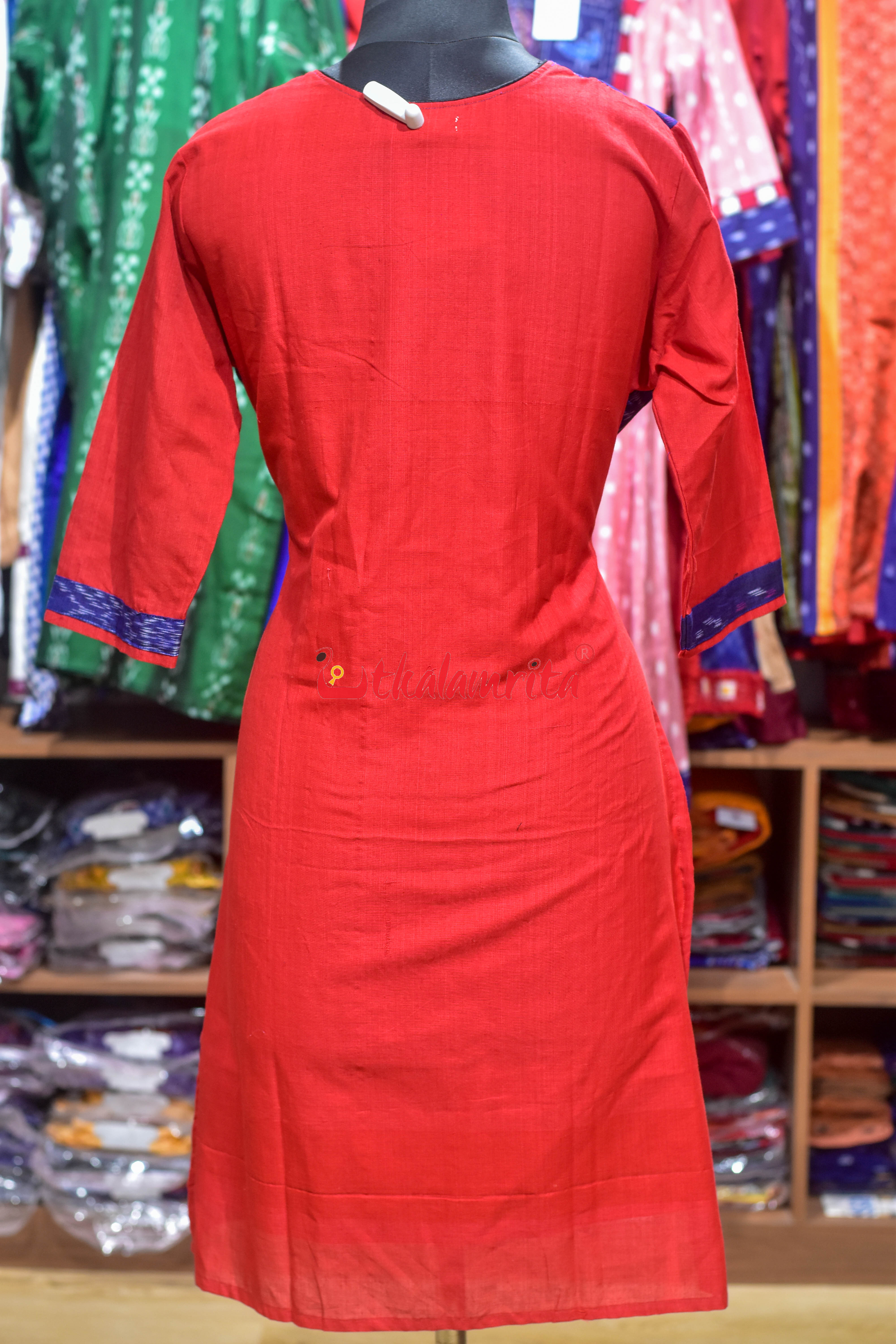 Midnight Ikat Squares (Ladies Kurti)