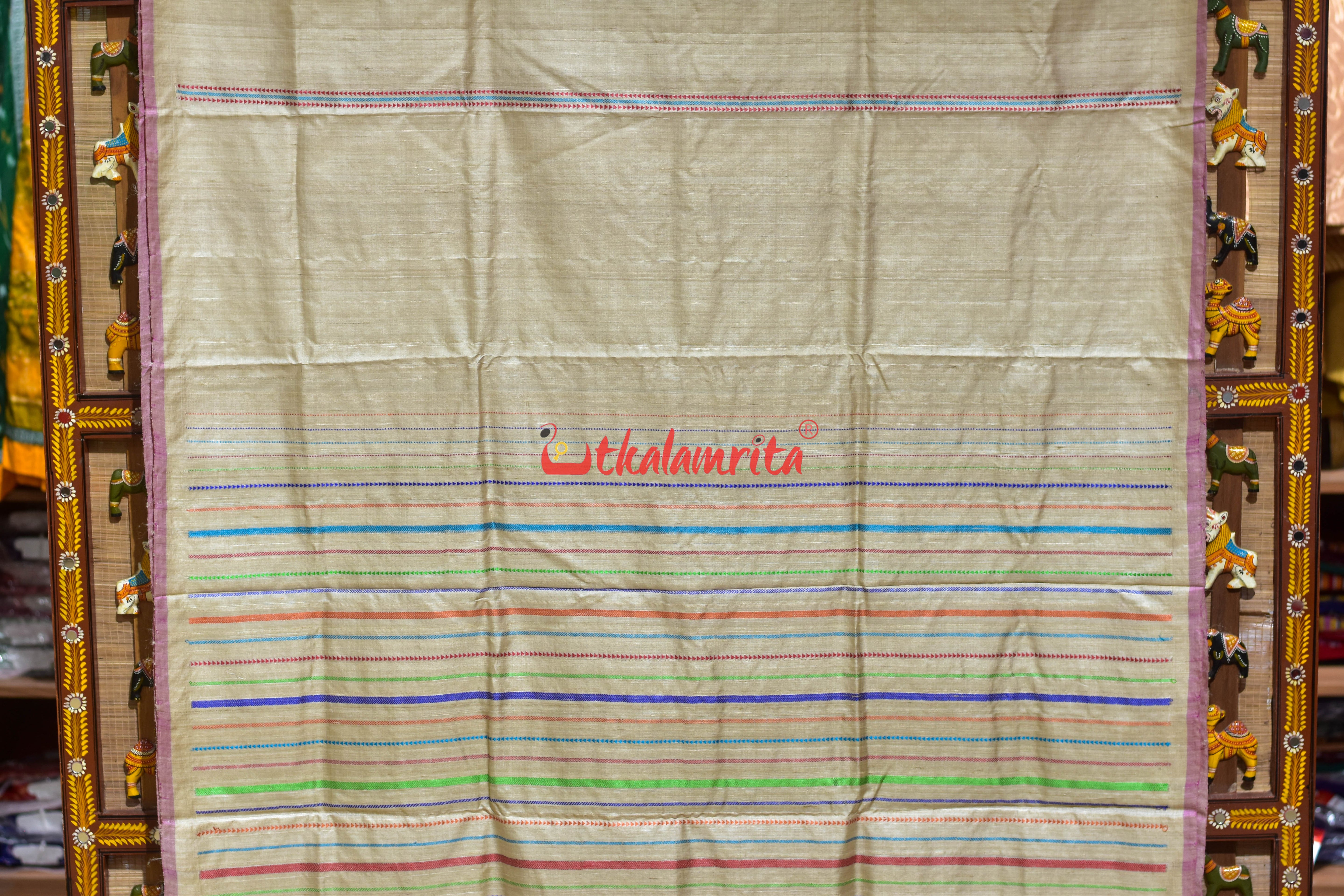 Natural Body Plain Jala Gopalpur Tussar Silk Saree