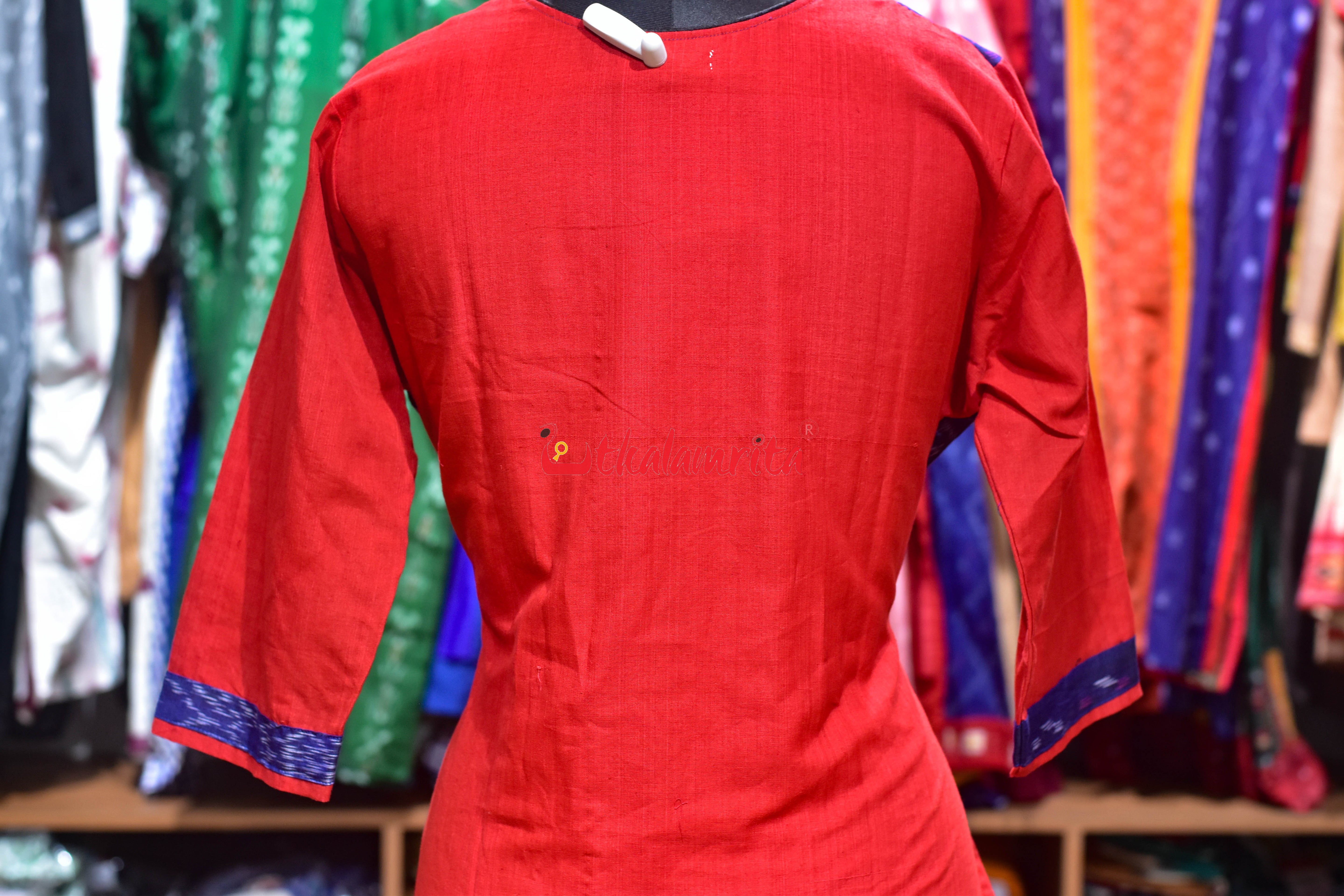 Midnight Ikat Squares (Ladies Kurti)