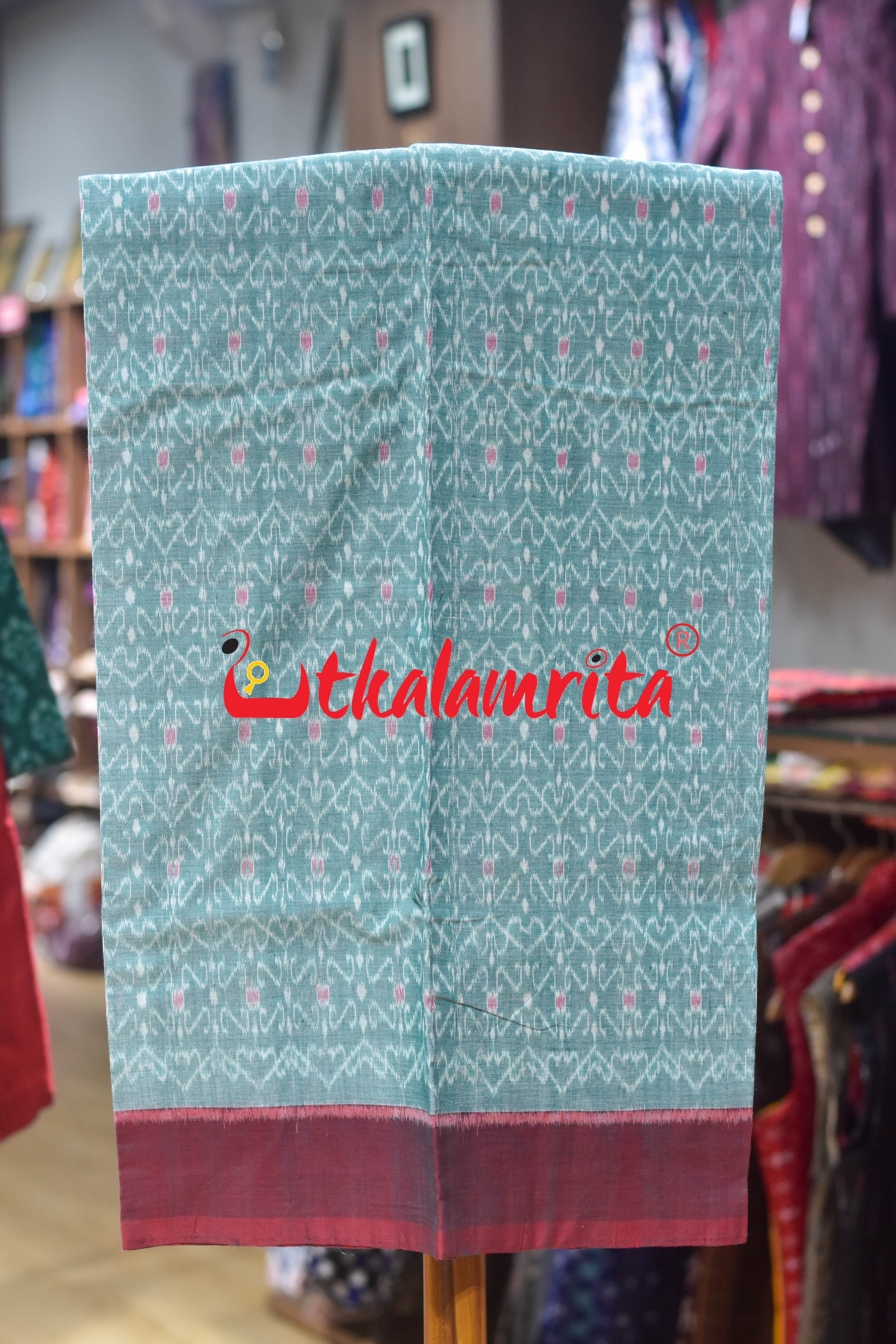 Green Red S Bandha Cotton Dress Set