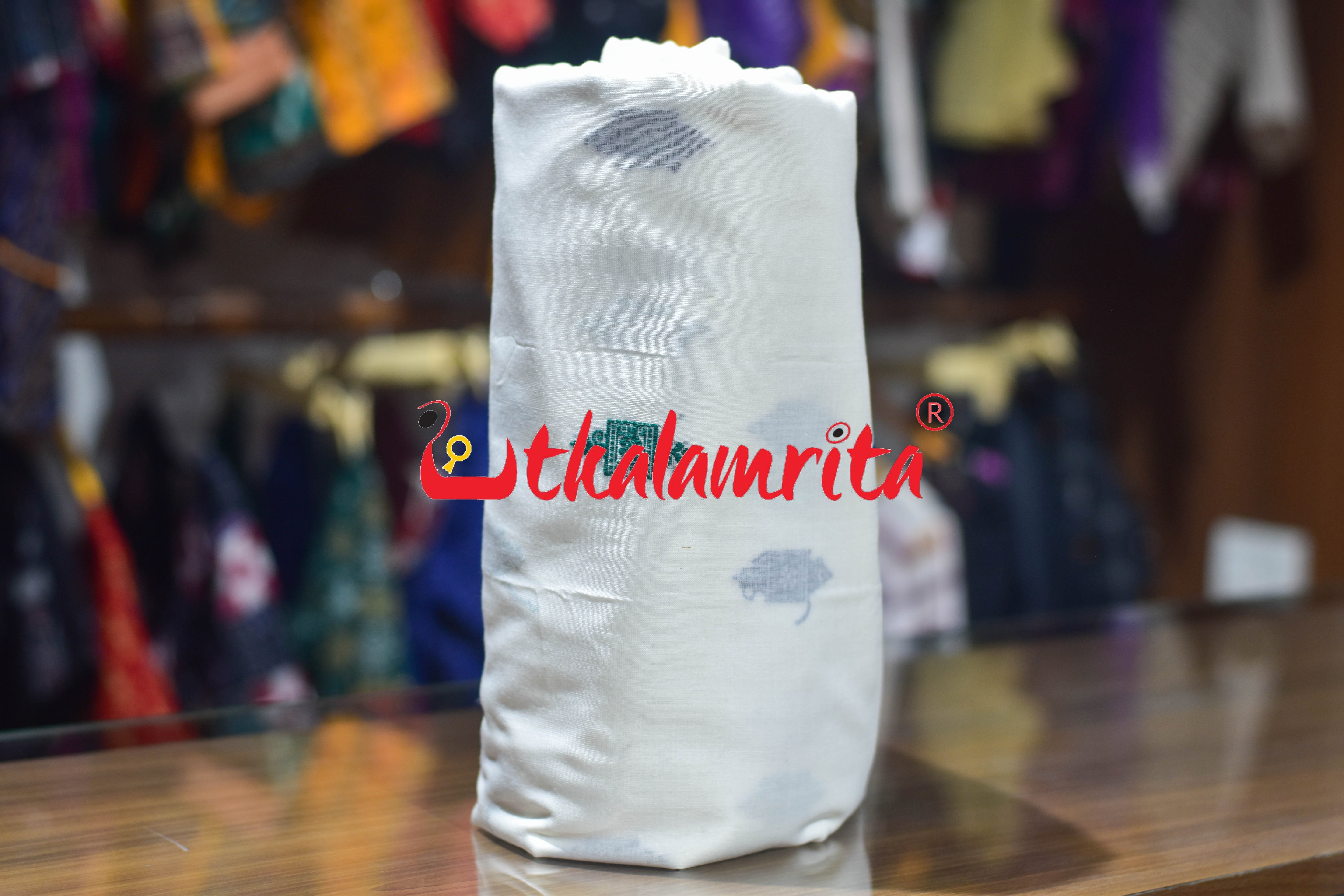 White Flower Buti Bomkai Cotton (Fabric)