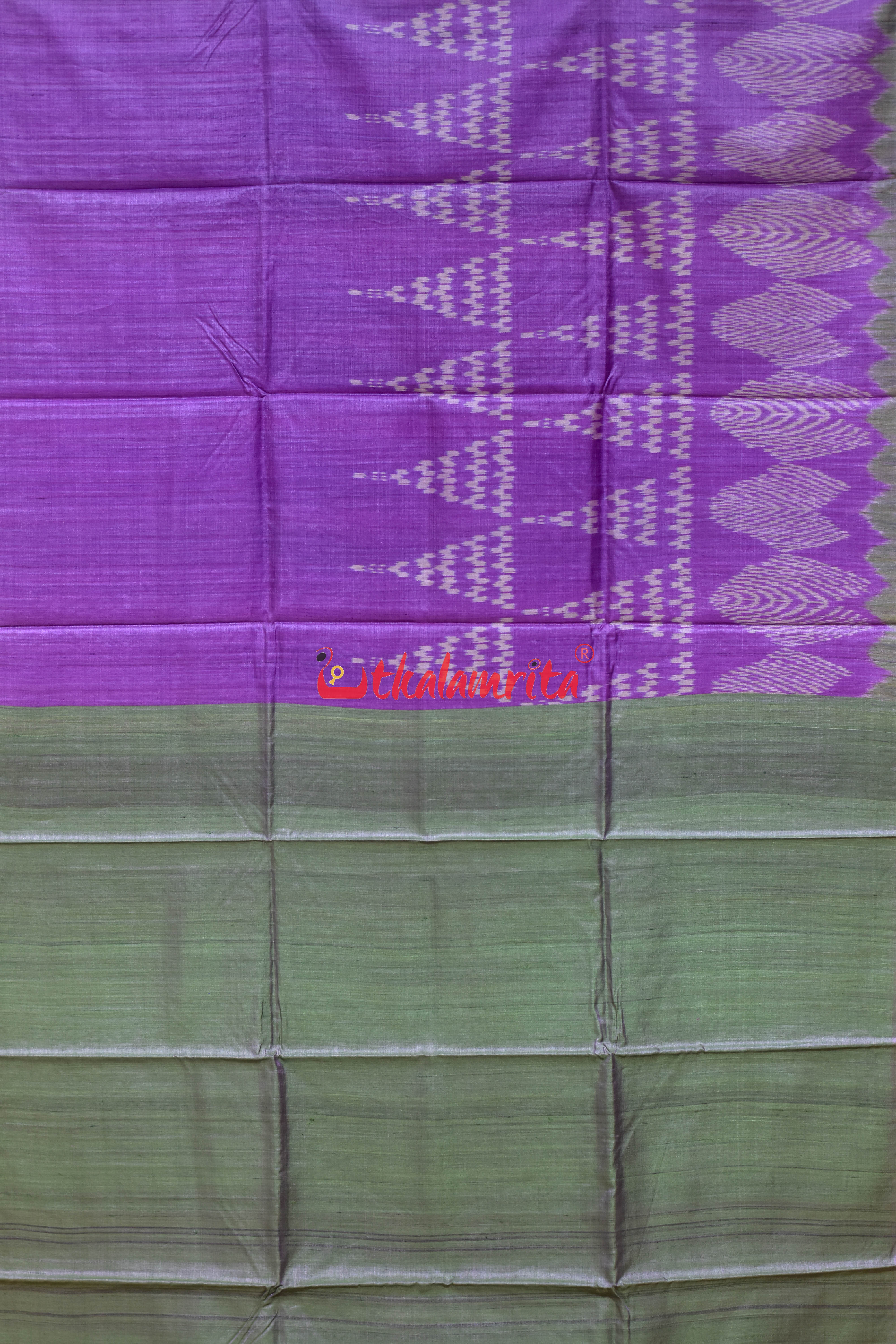 Purple Jhoti Chita Fine Gopalpur Tussar Silk Saree