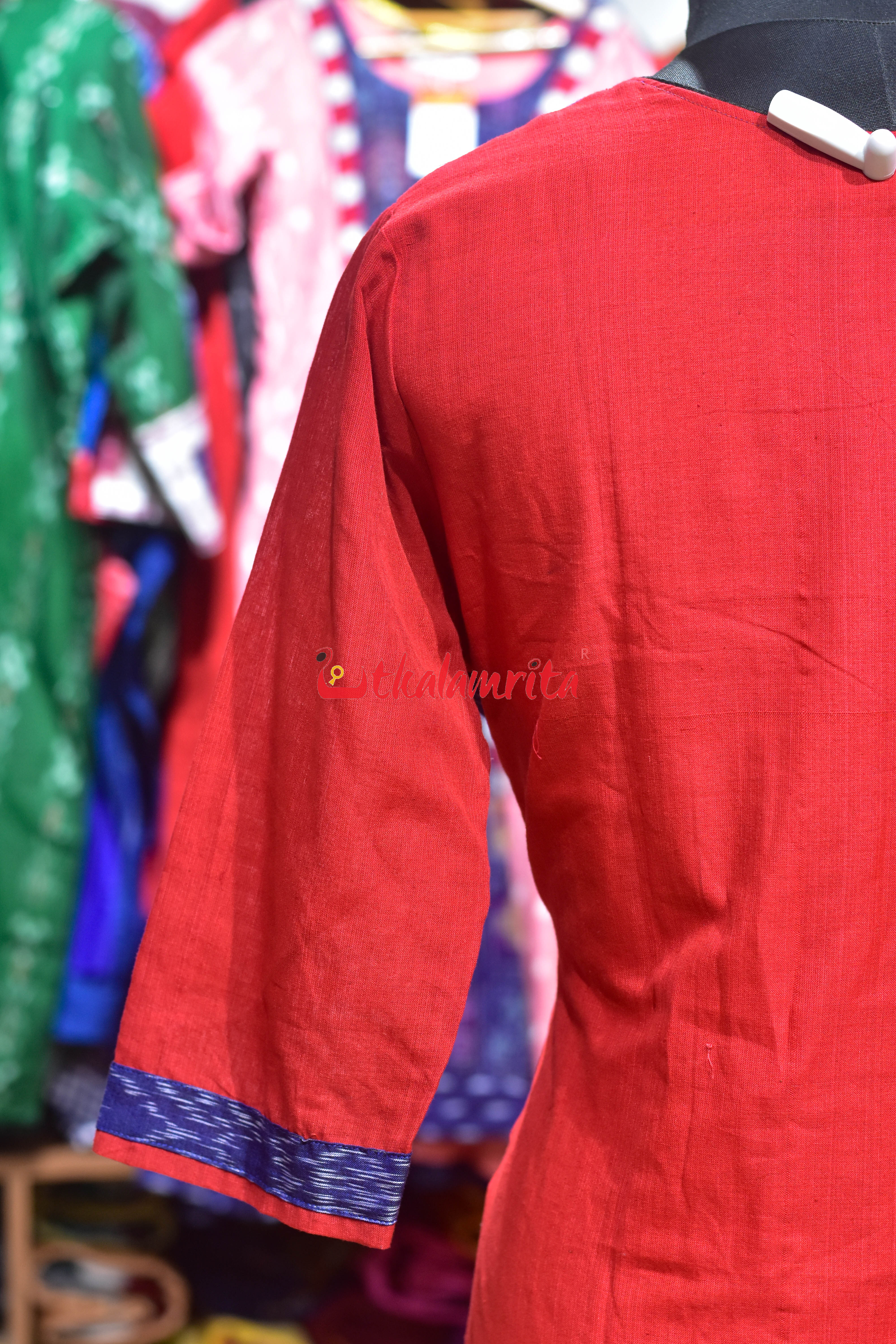 Midnight Ikat Squares (Ladies Kurti)
