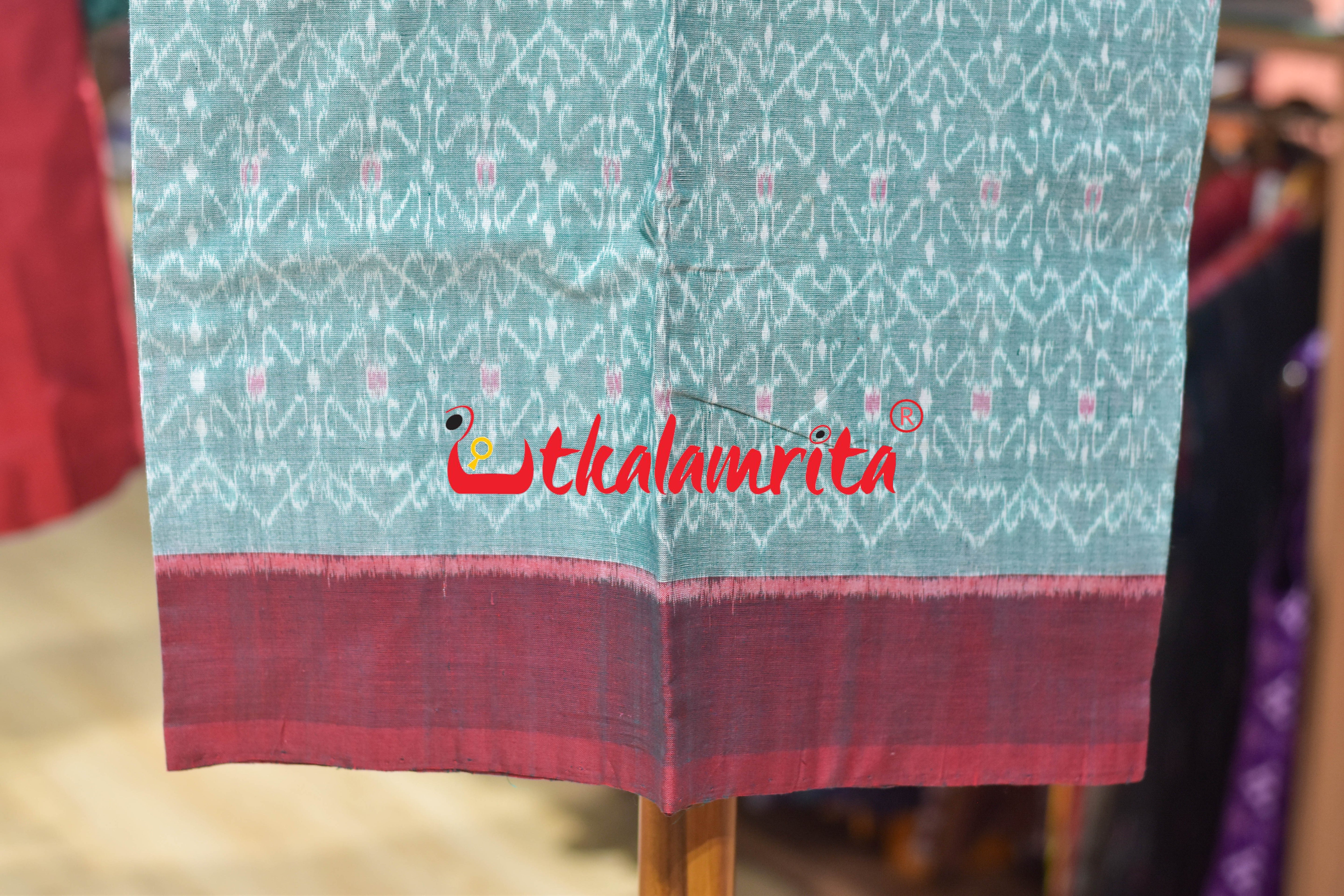 Green Red S Bandha Cotton Dress Set