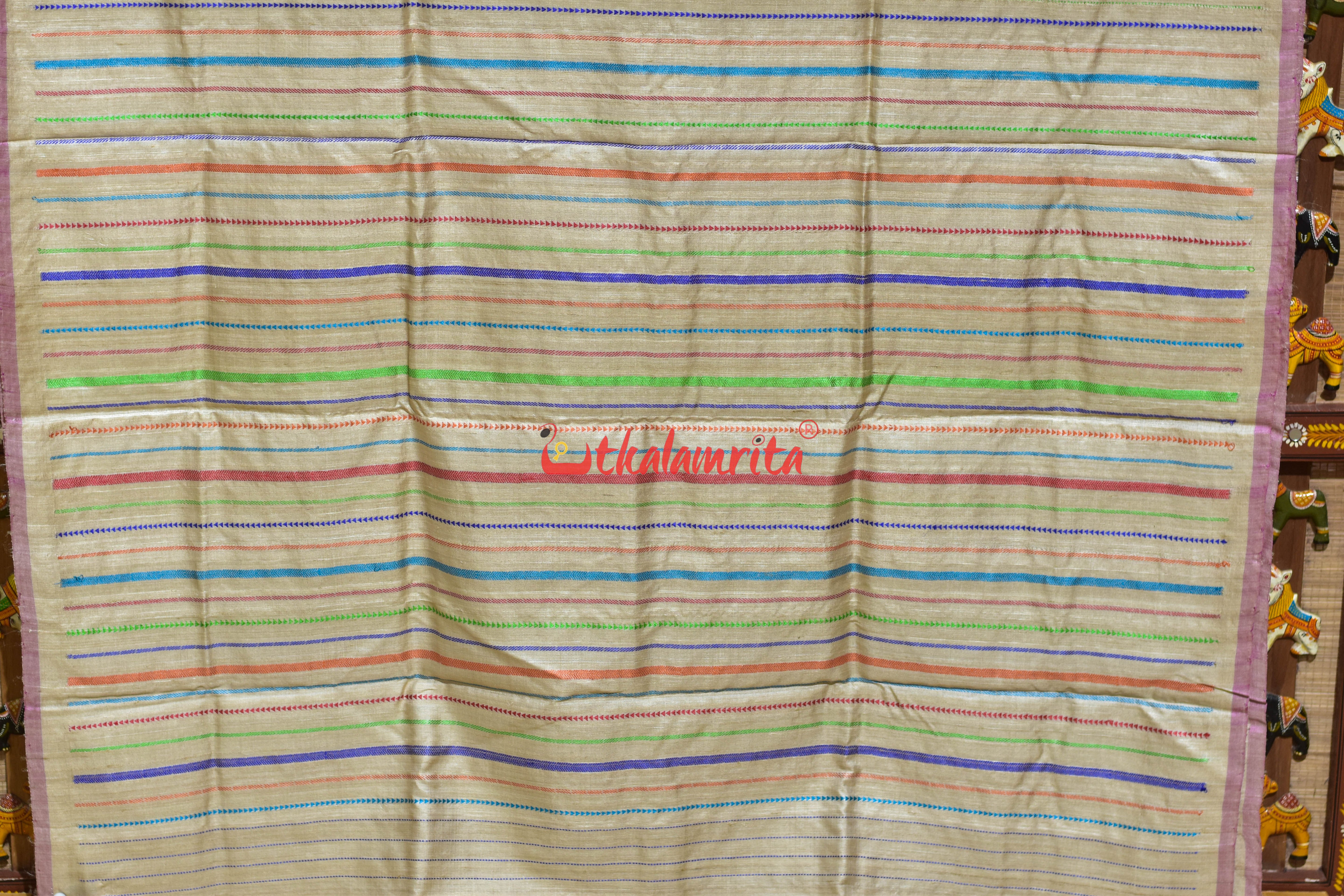 Natural Body Plain Jala Gopalpur Tussar Silk Saree