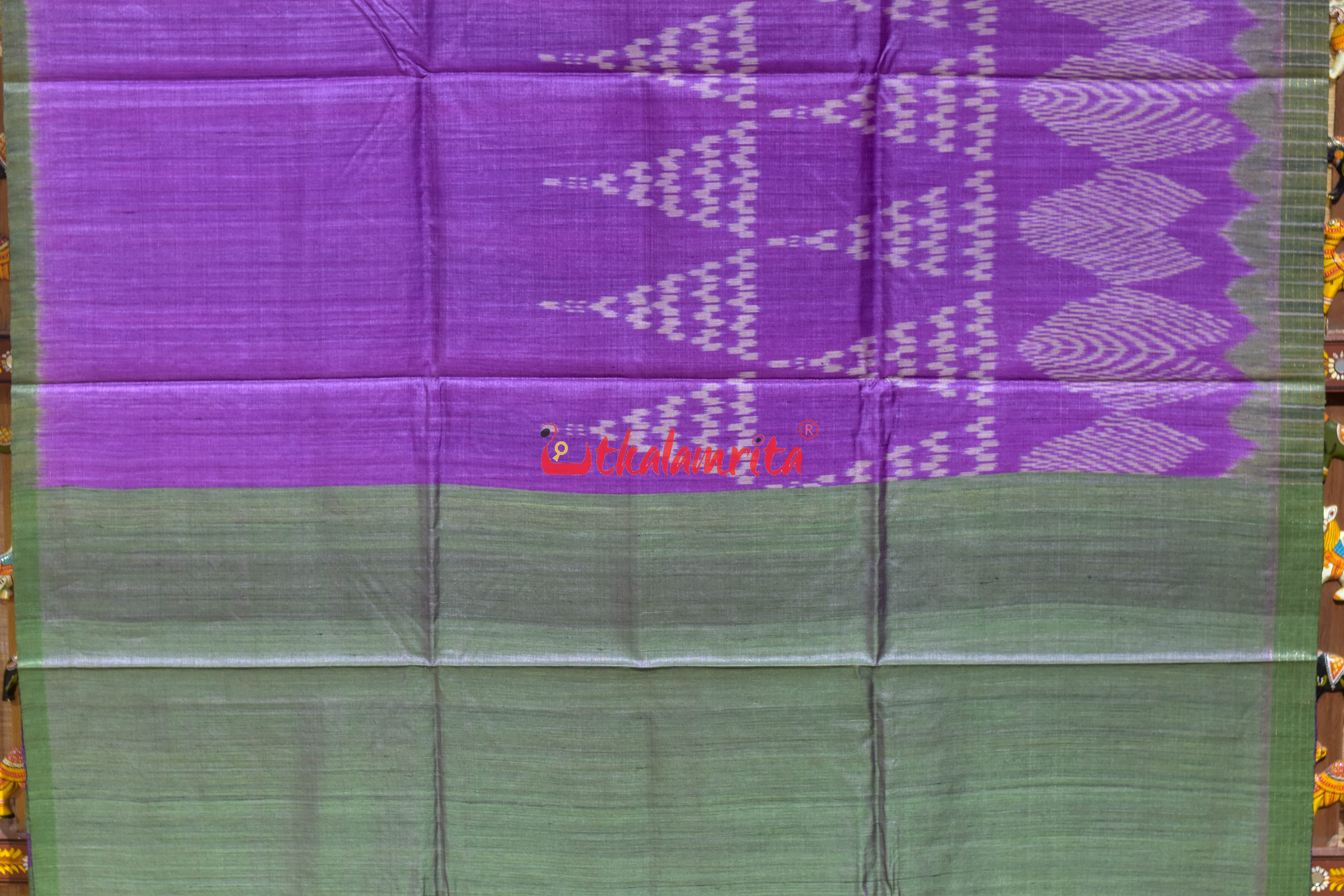 Purple Jhoti Chita Fine Gopalpur Tussar Silk Saree