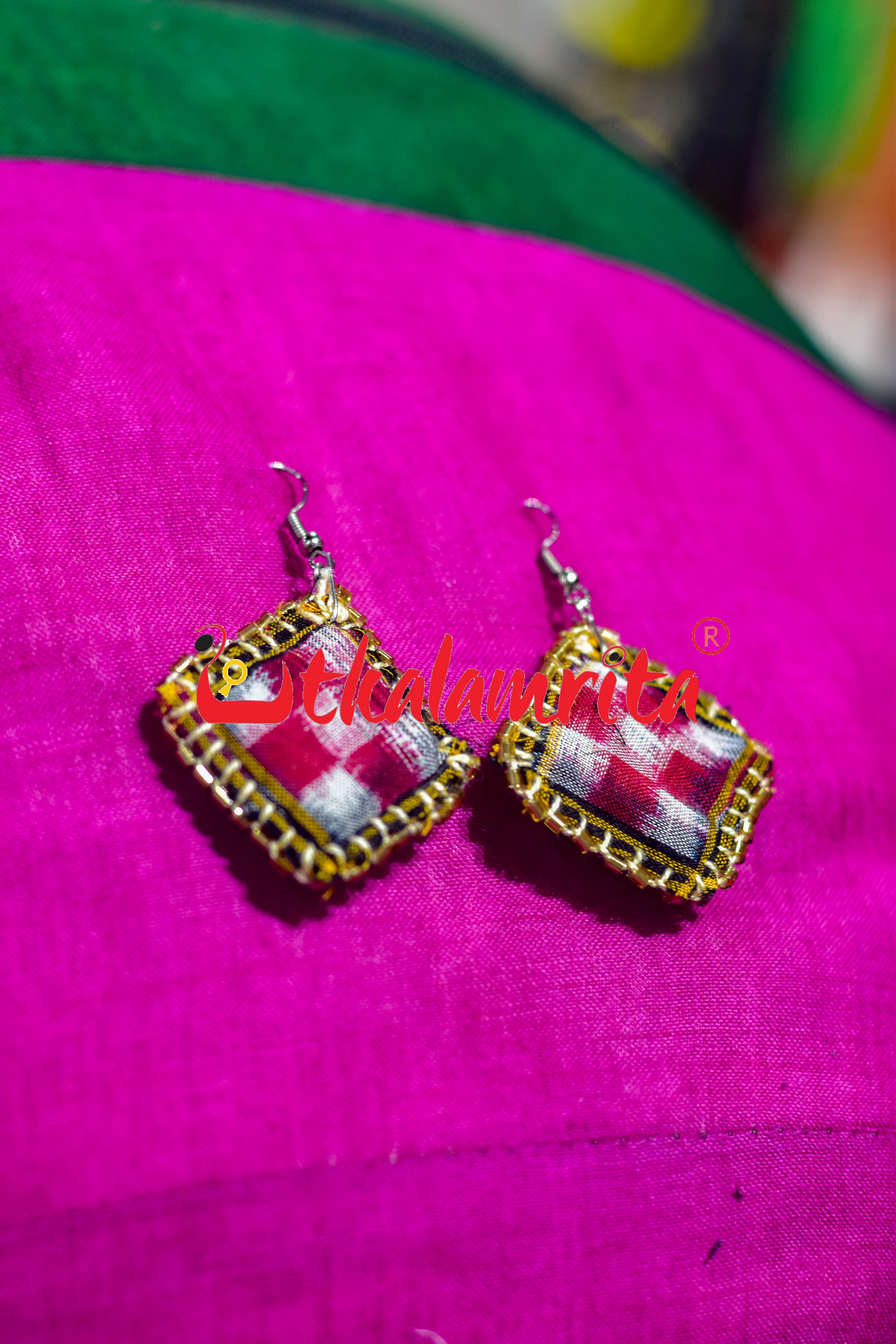 Red Pasapali Thikiri Earrings