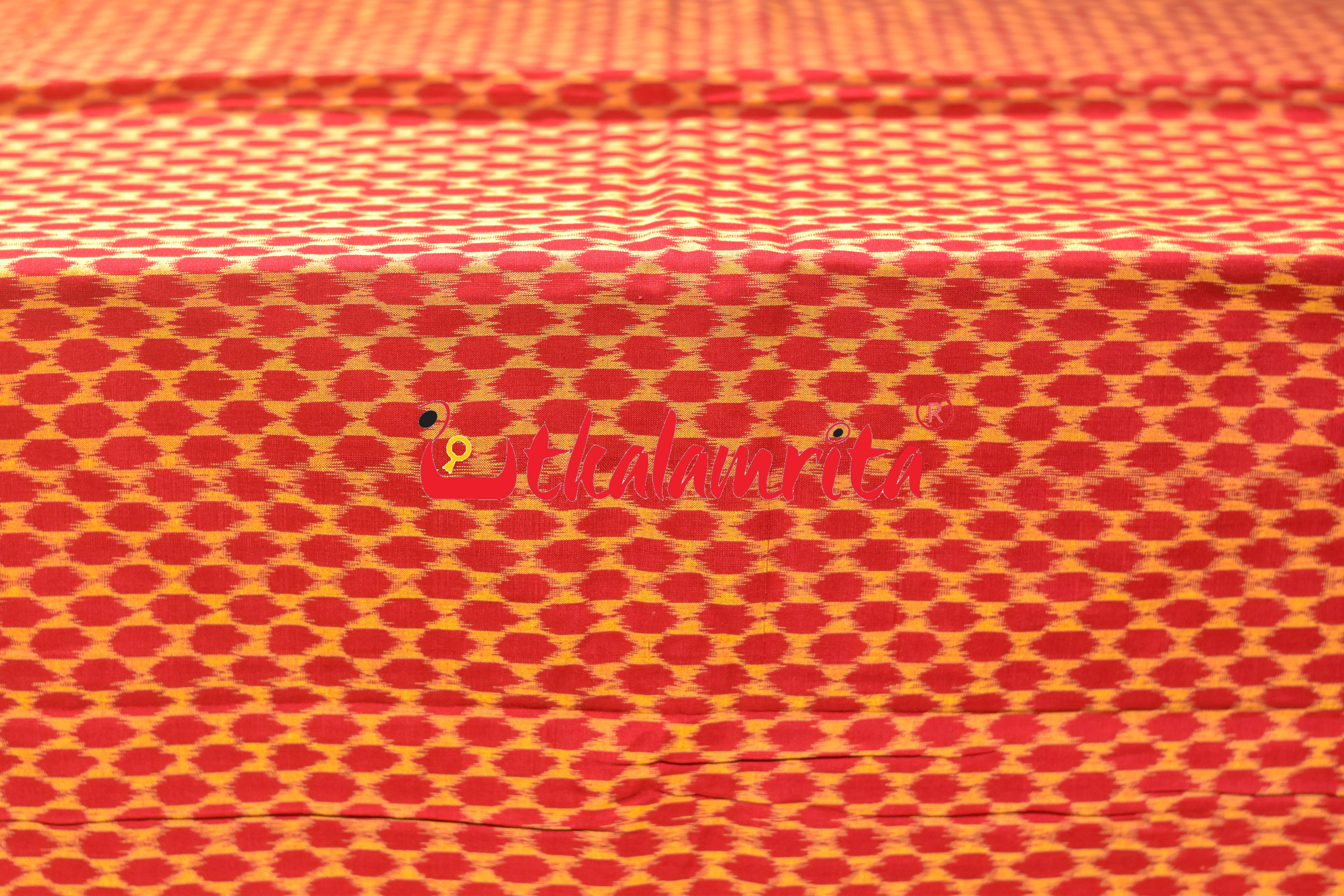 Beehives Red Yellow Sambalpuri Cotton (Fabric)