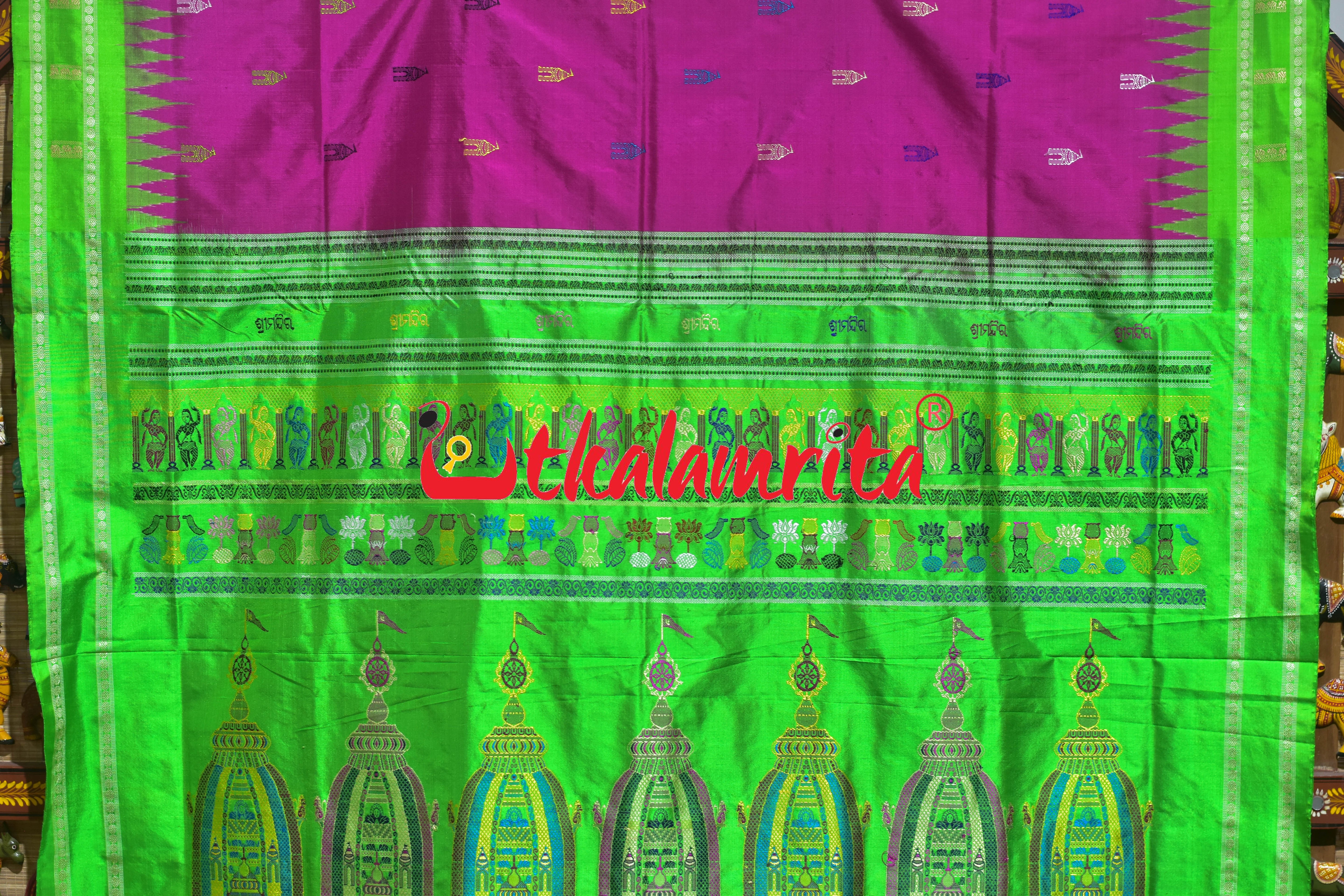 Srimandira Rani Green Bomkai Silk Saree