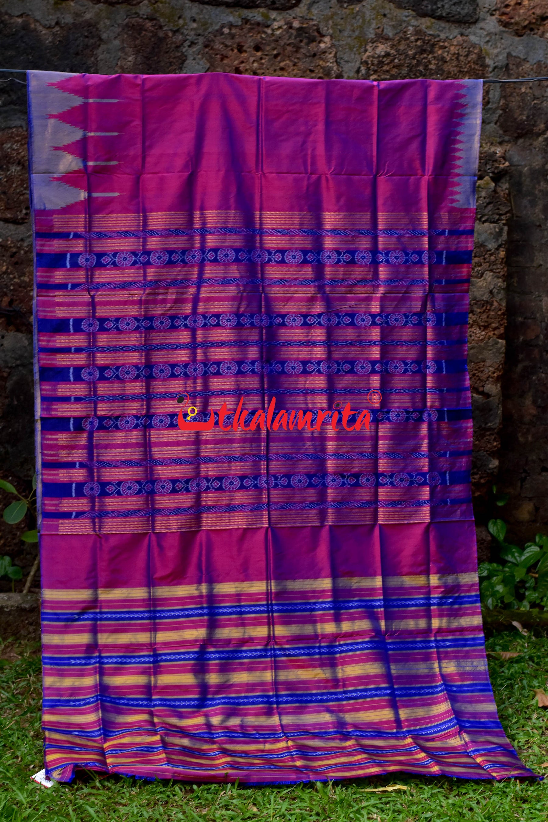 Haata Kumbha Dual Color Tissue Sambalpuri Silk Saree