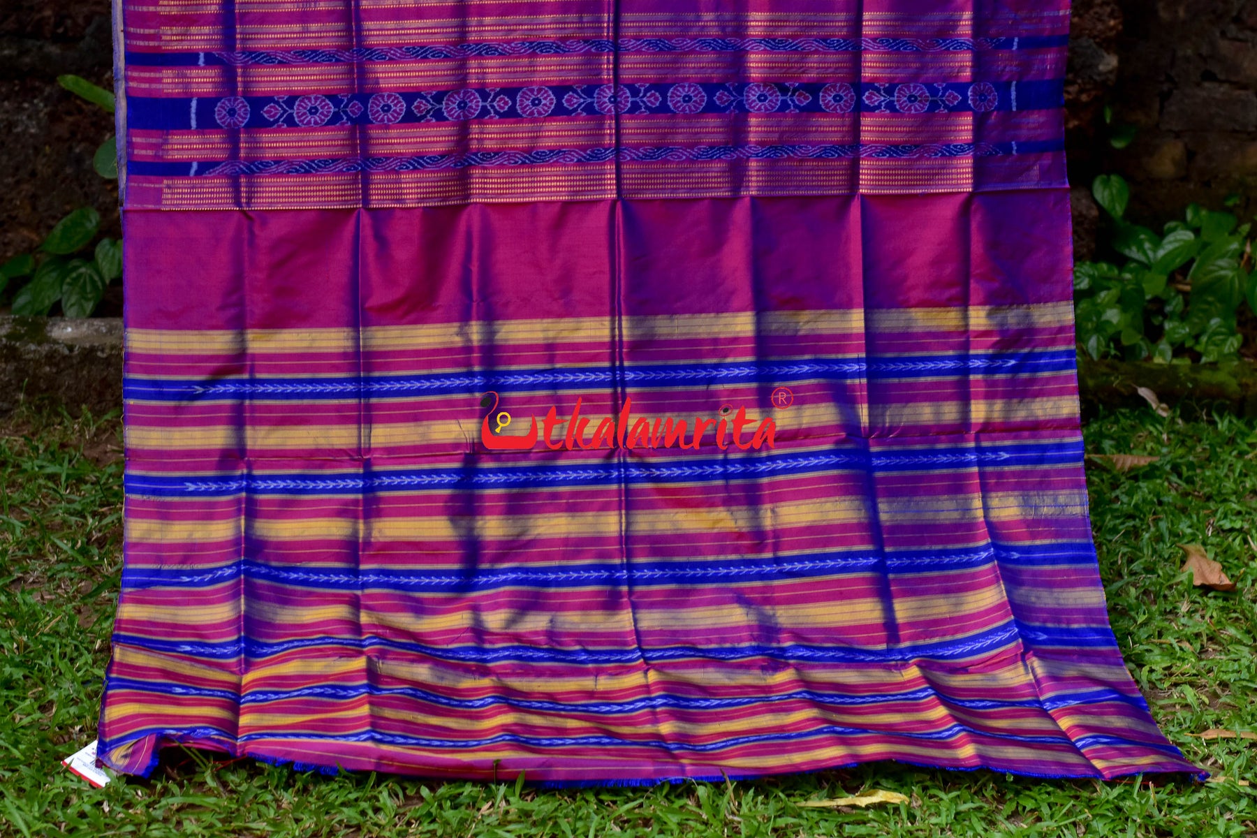 Haata Kumbha Dual Color Tissue Sambalpuri Silk Saree
