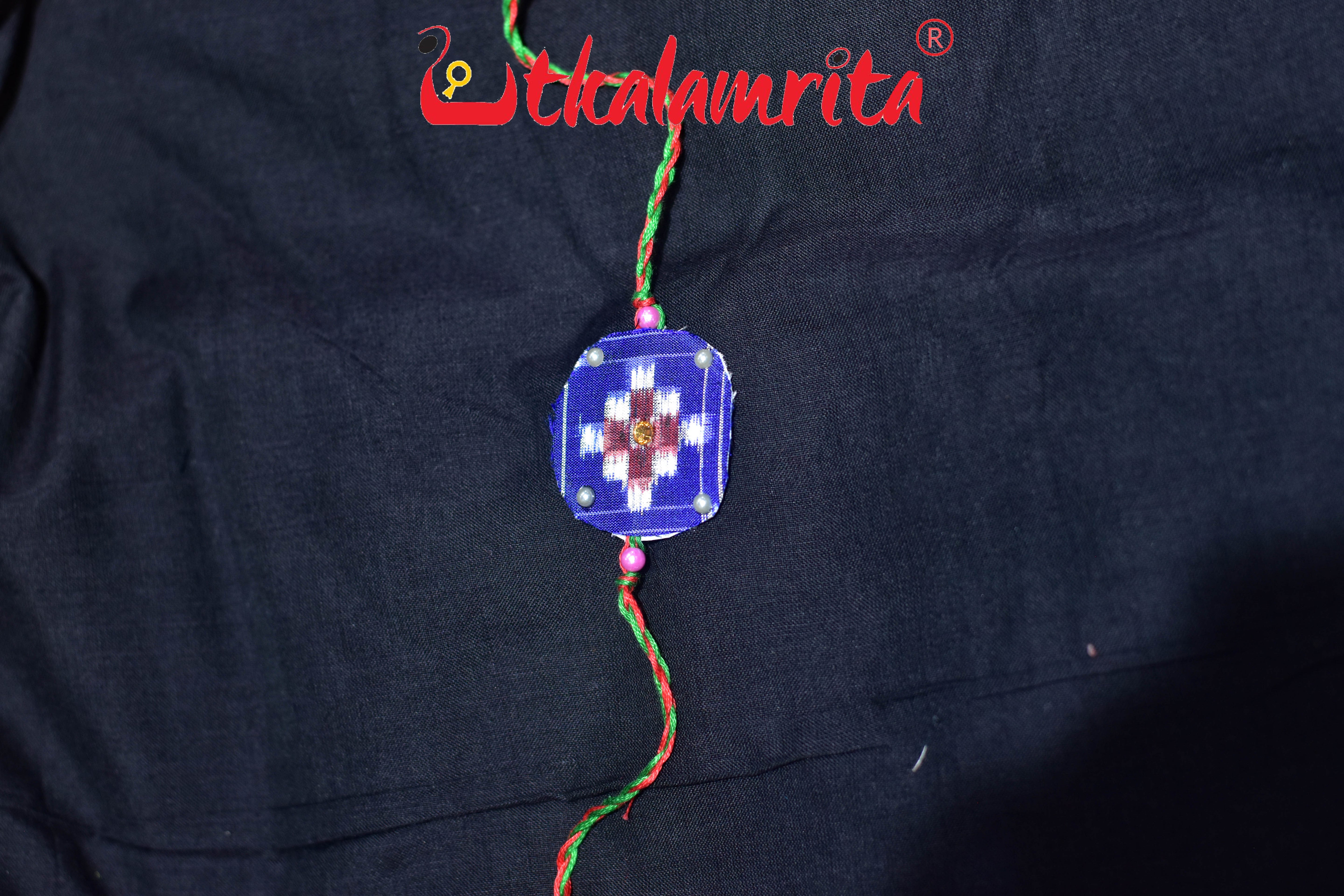 Blue Red Pasapali (Ikat Rakhi)