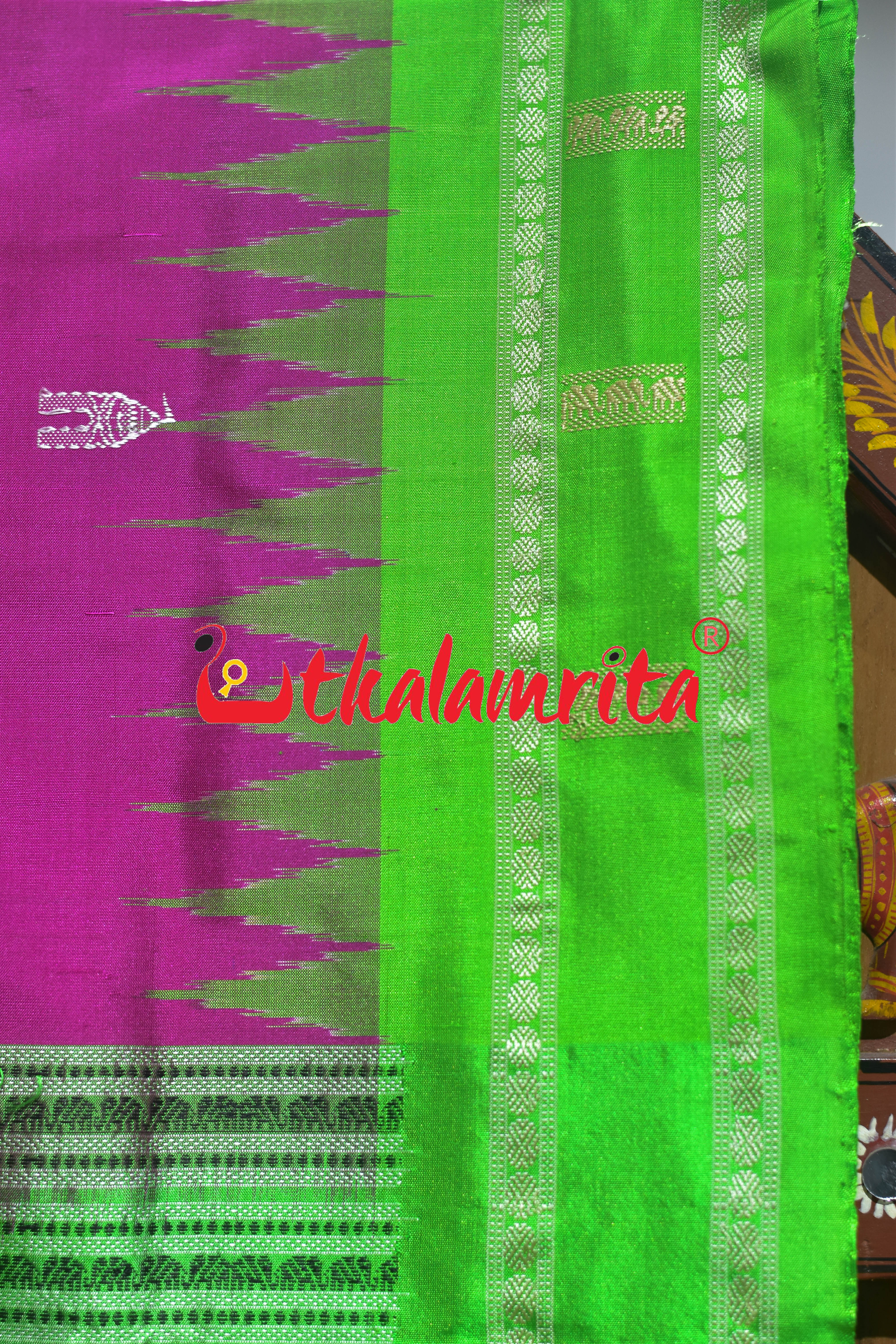 Srimandira Rani Green Bomkai Silk Saree