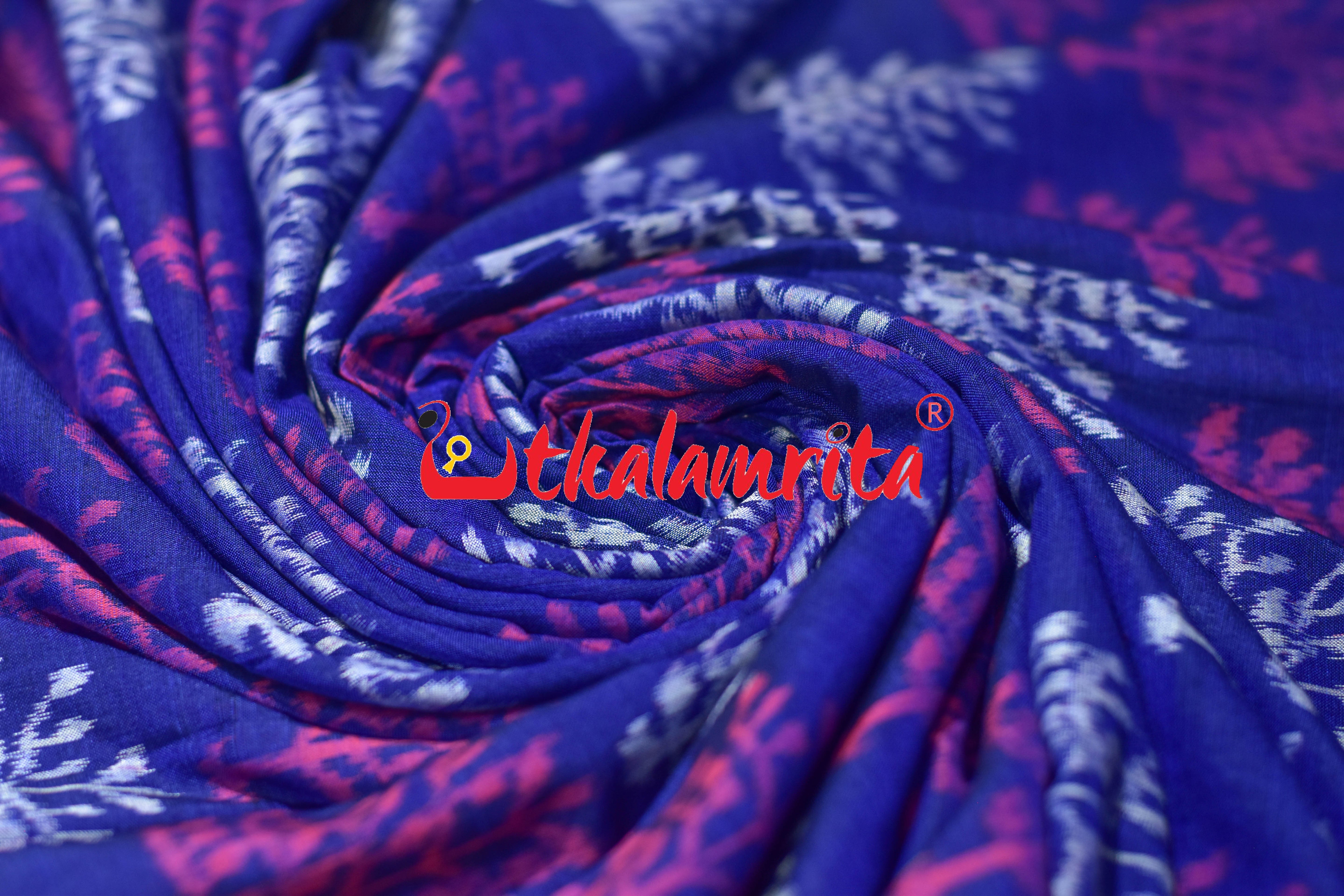 Blue Gachha Sambalpuri Cotton (Fabric)