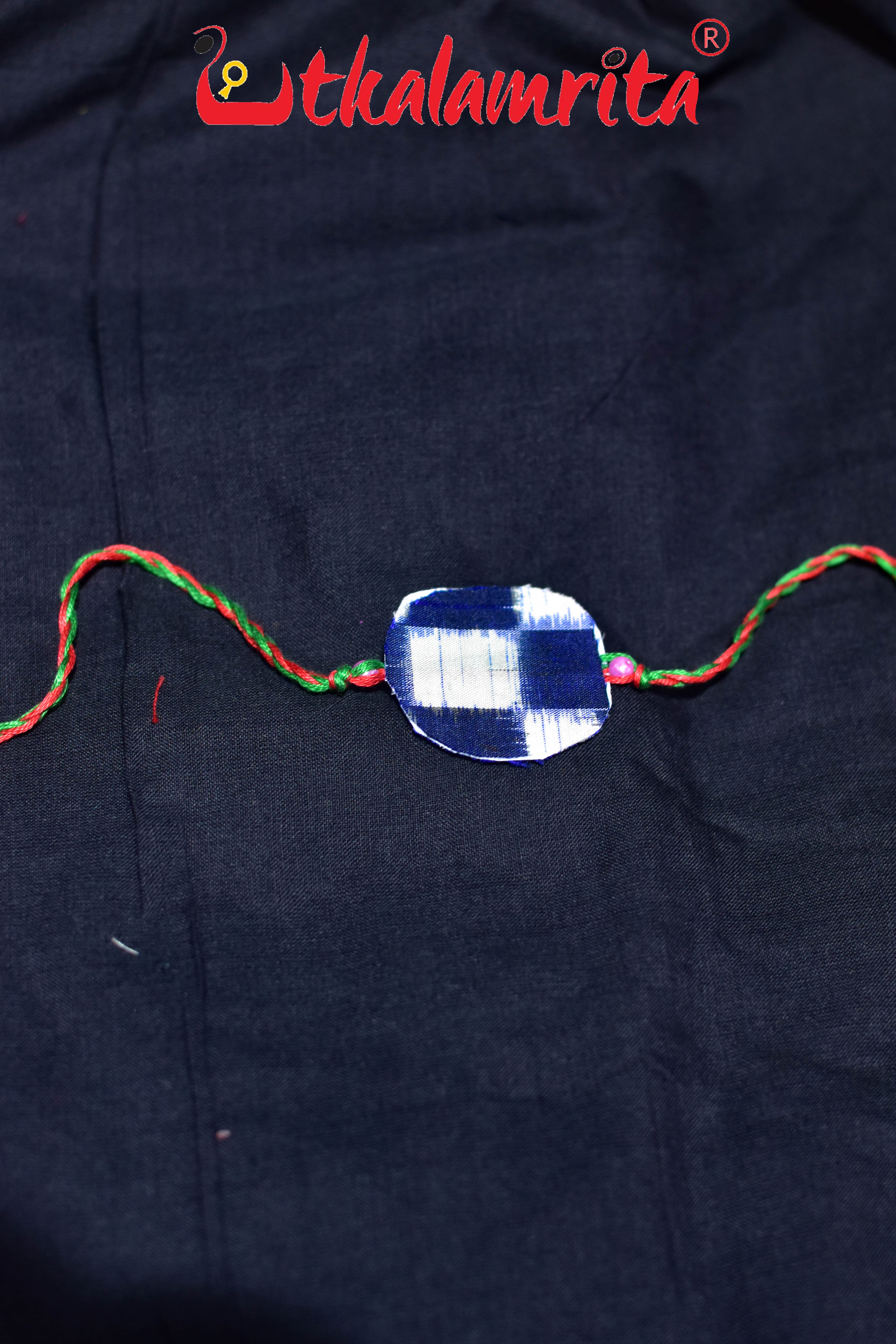 Blue Red Pasapali (Ikat Rakhi)