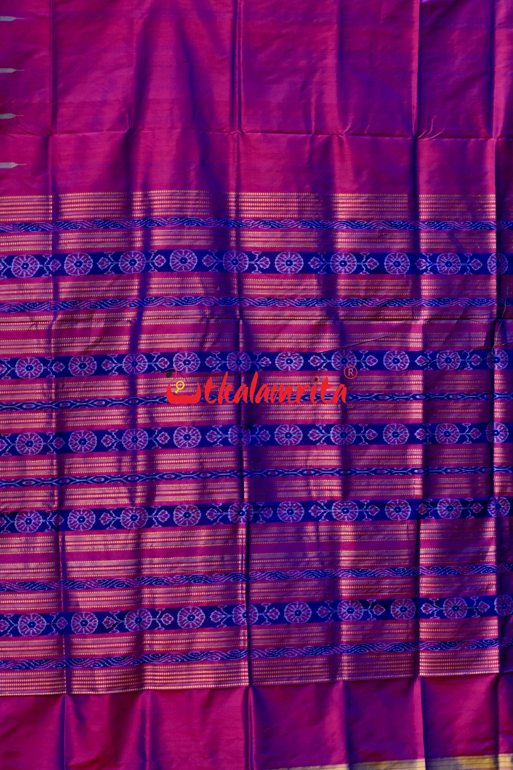 Haata Kumbha Dual Color Tissue Sambalpuri Silk Saree