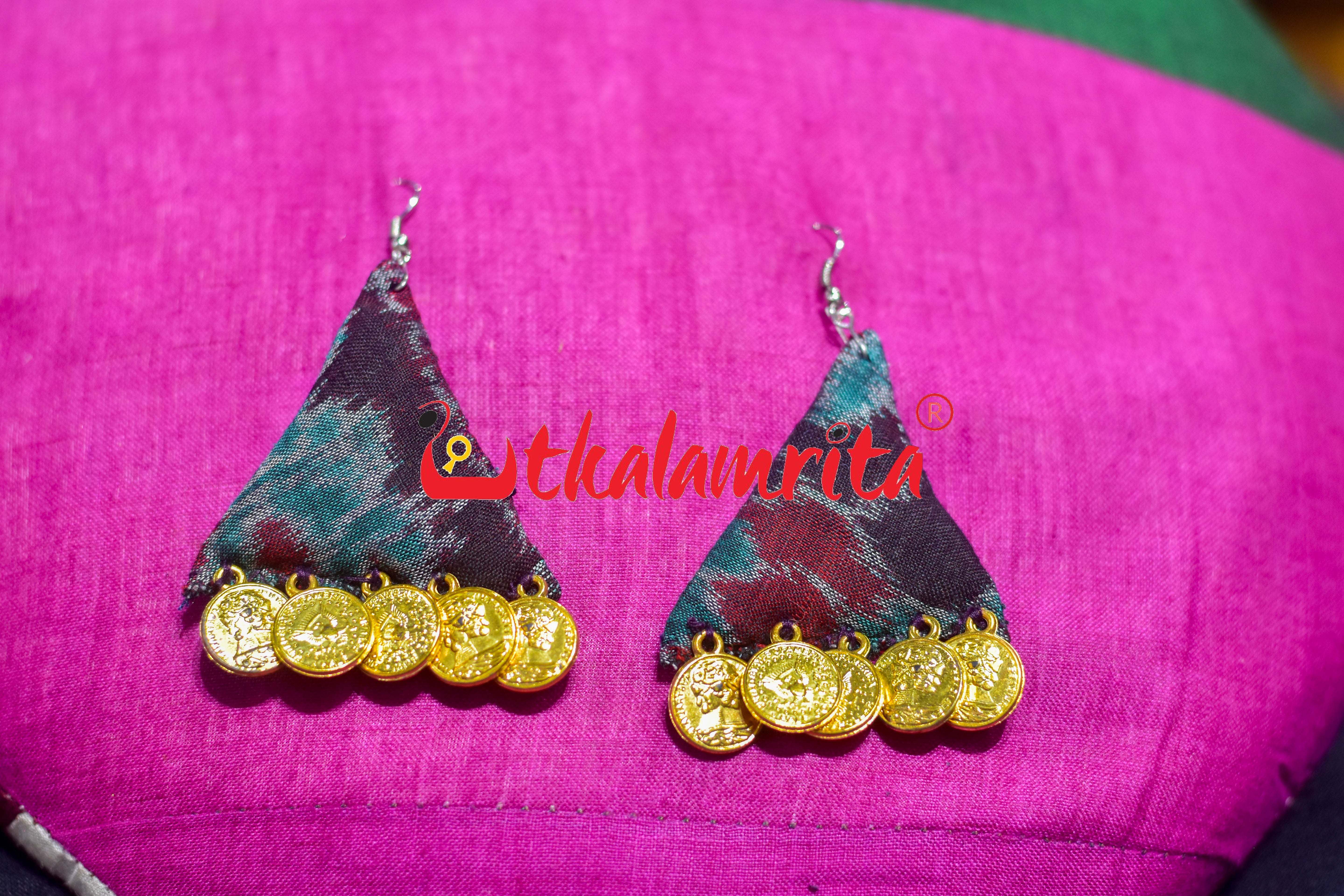 Black Golden Jhumka (Handloom Earrings)