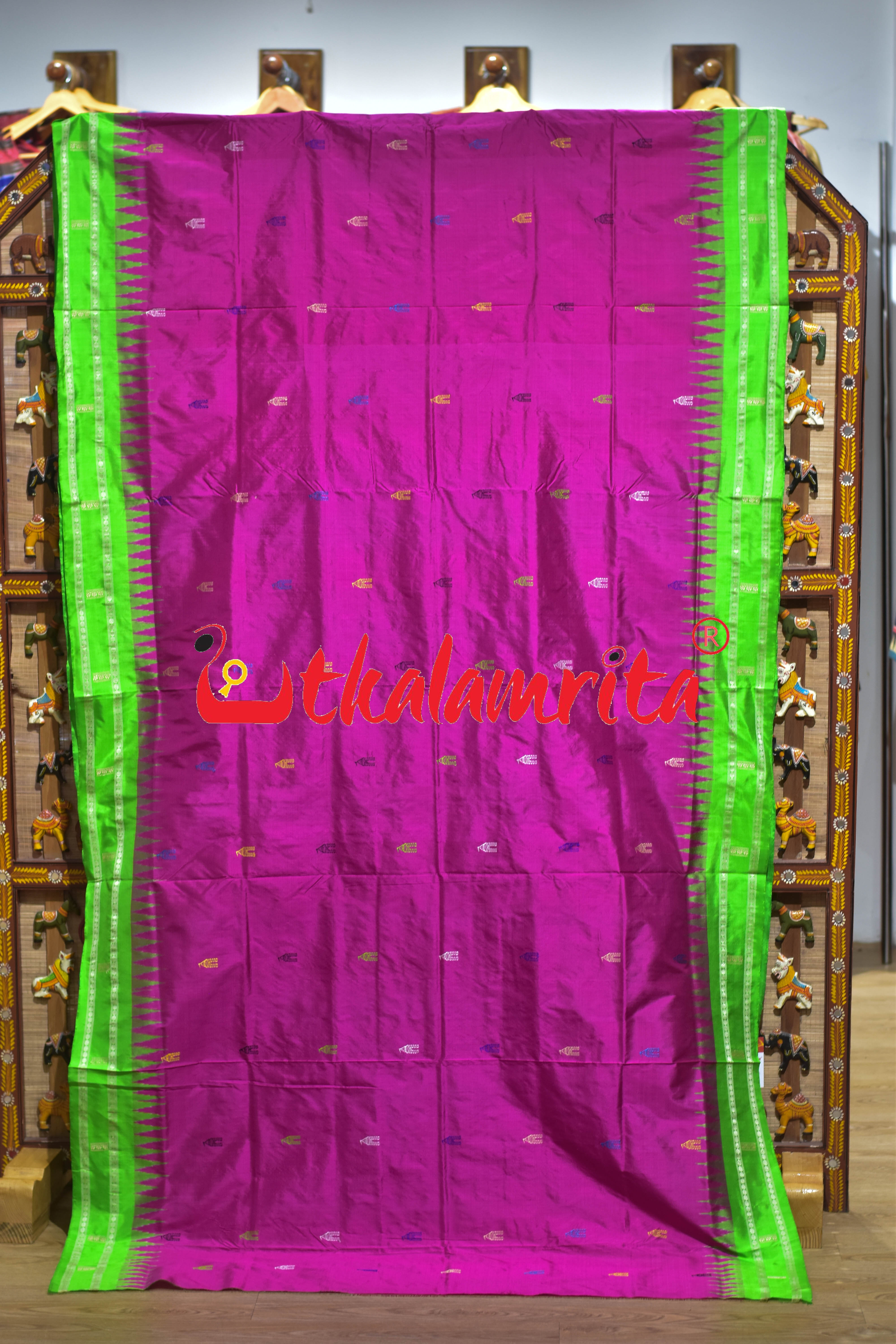 Srimandira Rani Green Bomkai Silk Saree