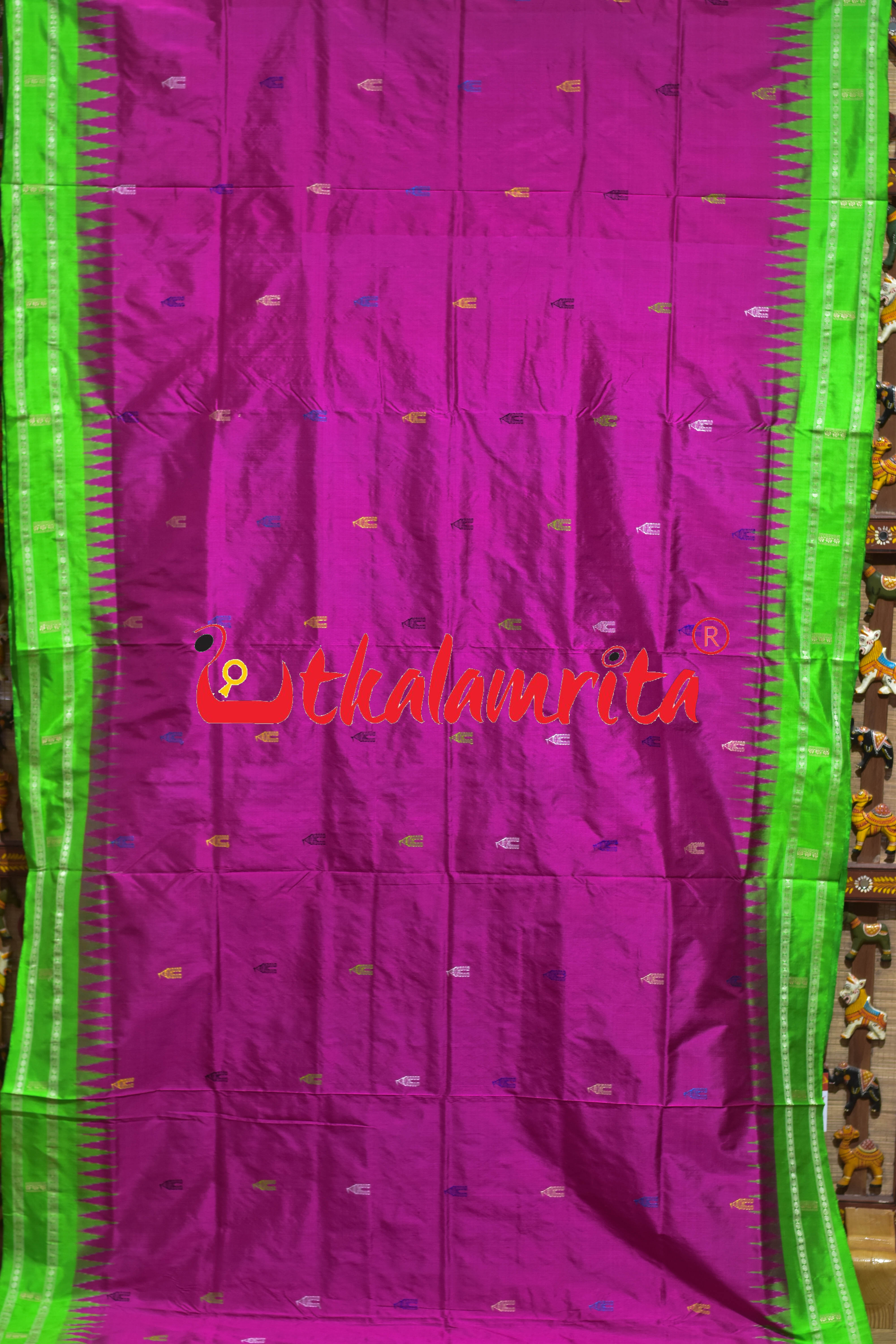 Srimandira Rani Green Bomkai Silk Saree