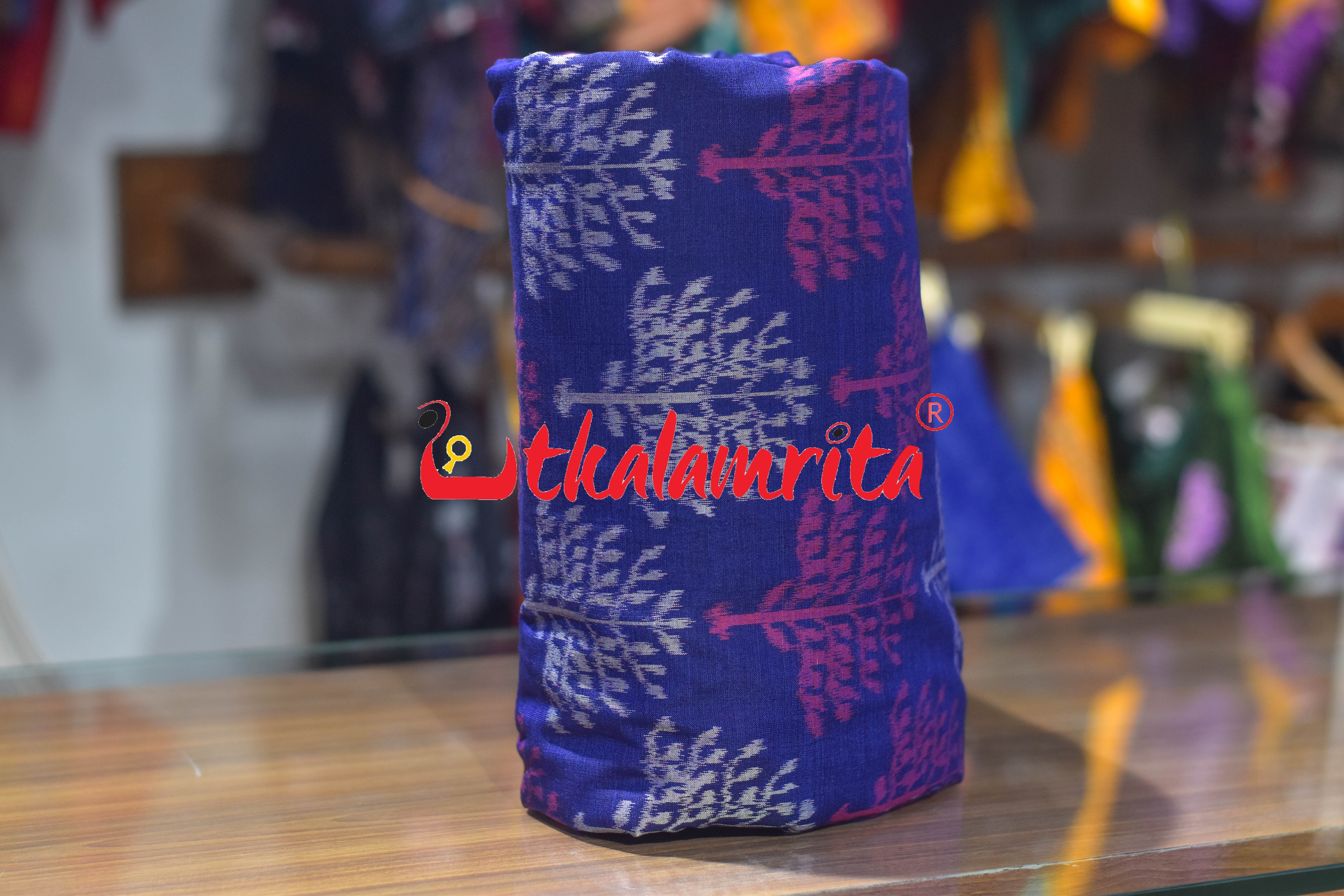 Blue Gachha Sambalpuri Cotton (Fabric)